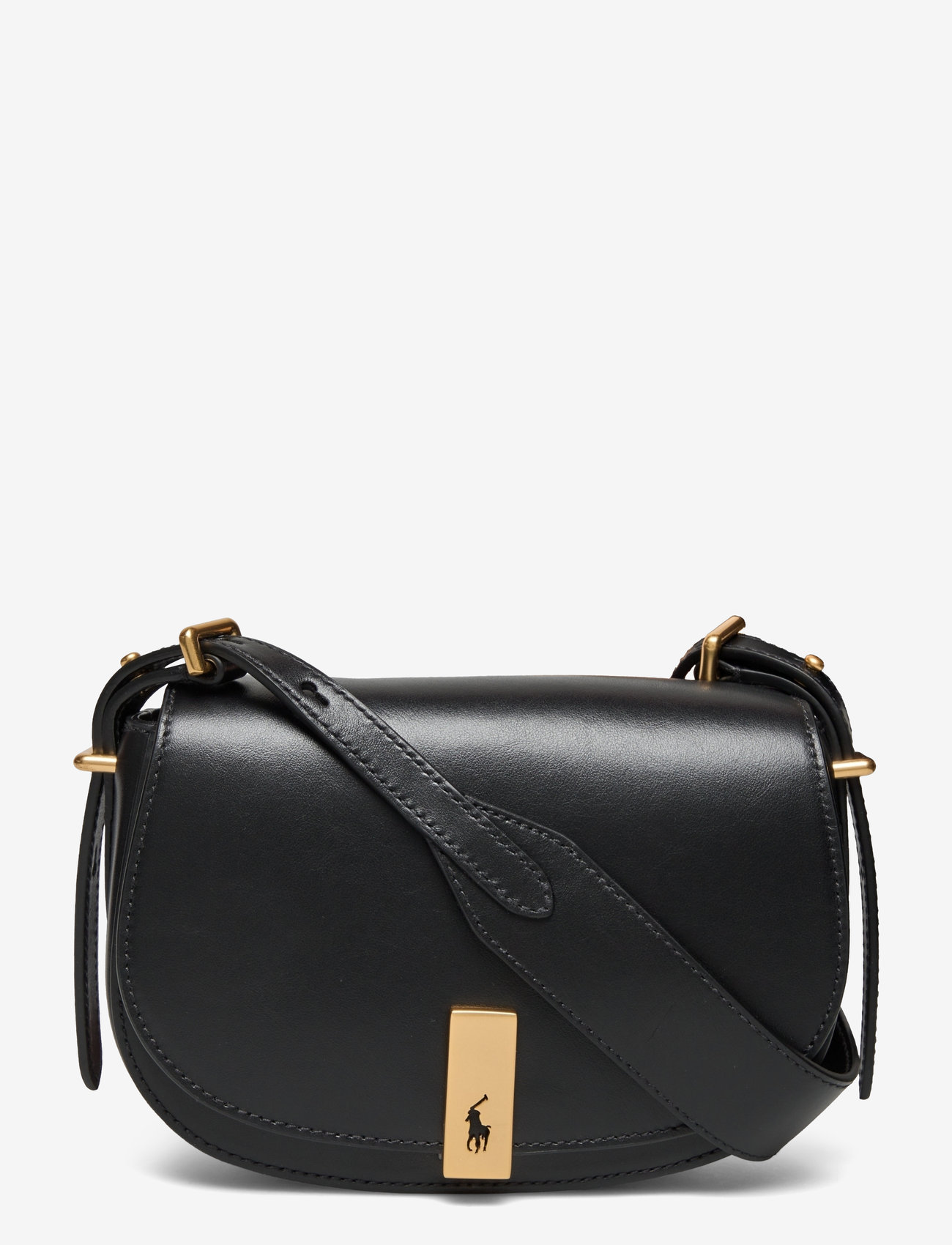 Polo Ralph Lauren - Polo ID Calfskin Mini Saddle Bag - crossbody bags - black - 0