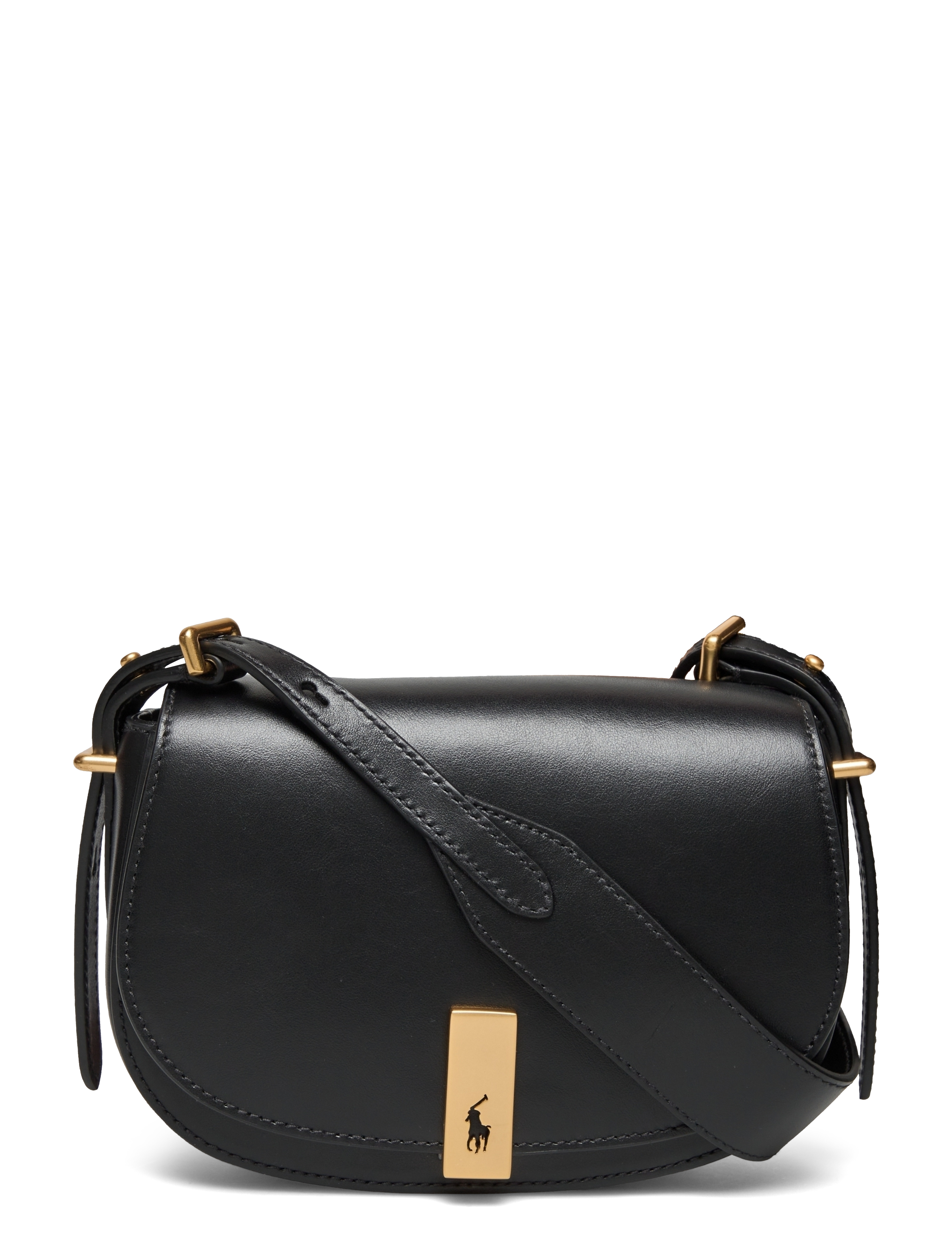 Polo Ralph Lauren Polo ID Calfskin Mini Saddle Bag - Crossbody somas - BLACK / black
