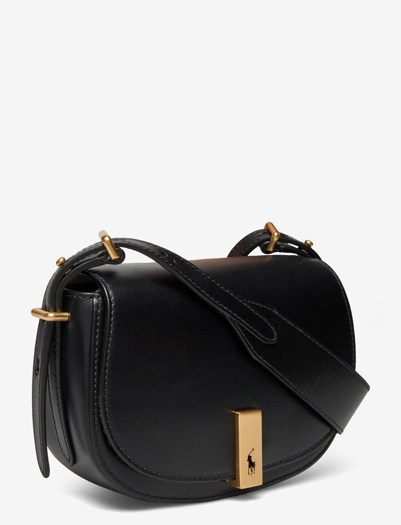 Polo Ralph Lauren - Polo ID Calfskin Mini Saddle Bag - crossbody bags - black - 2