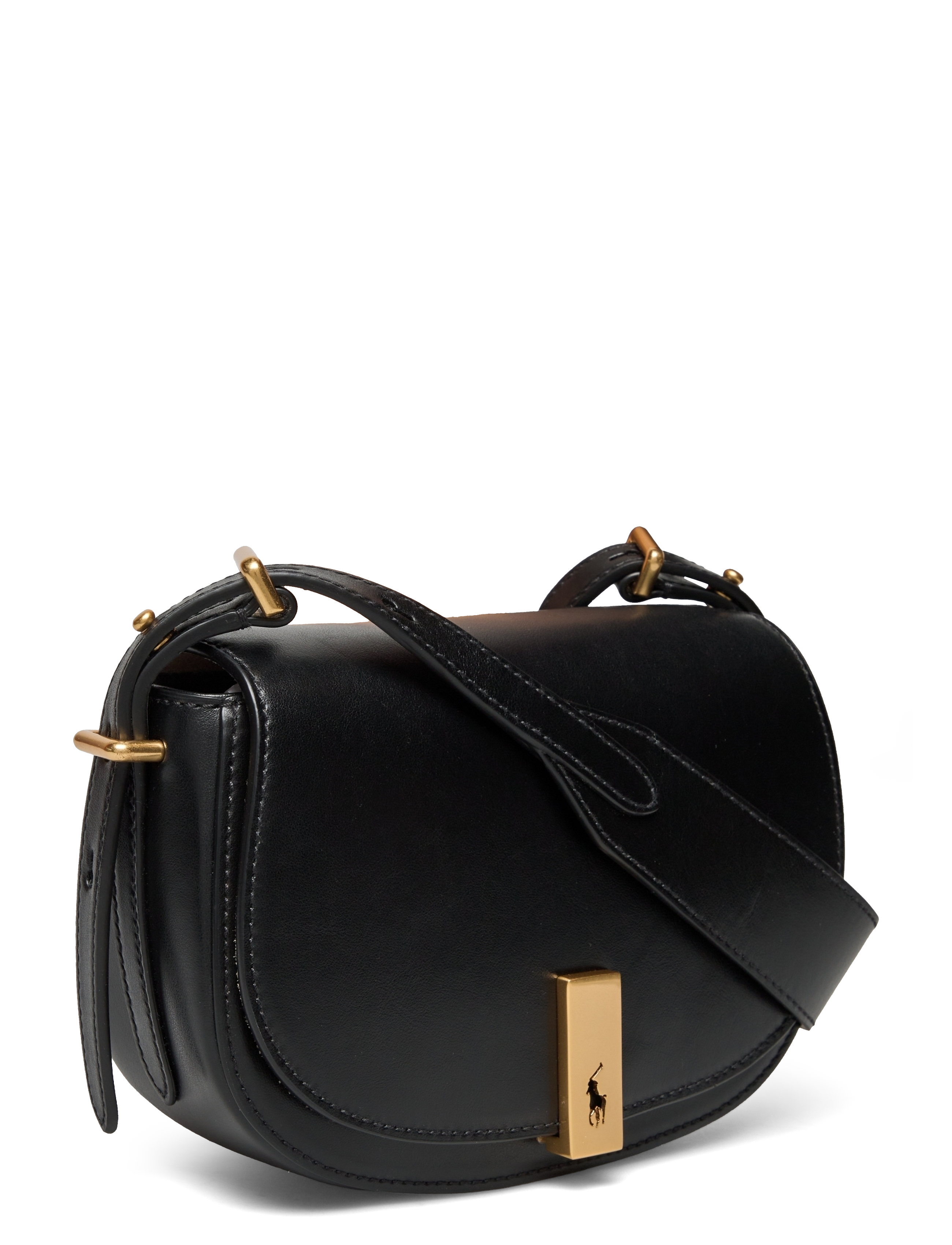 Polo Ralph Lauren - Polo ID Calfskin Mini Saddle Bag - crossbody bags - black - 2