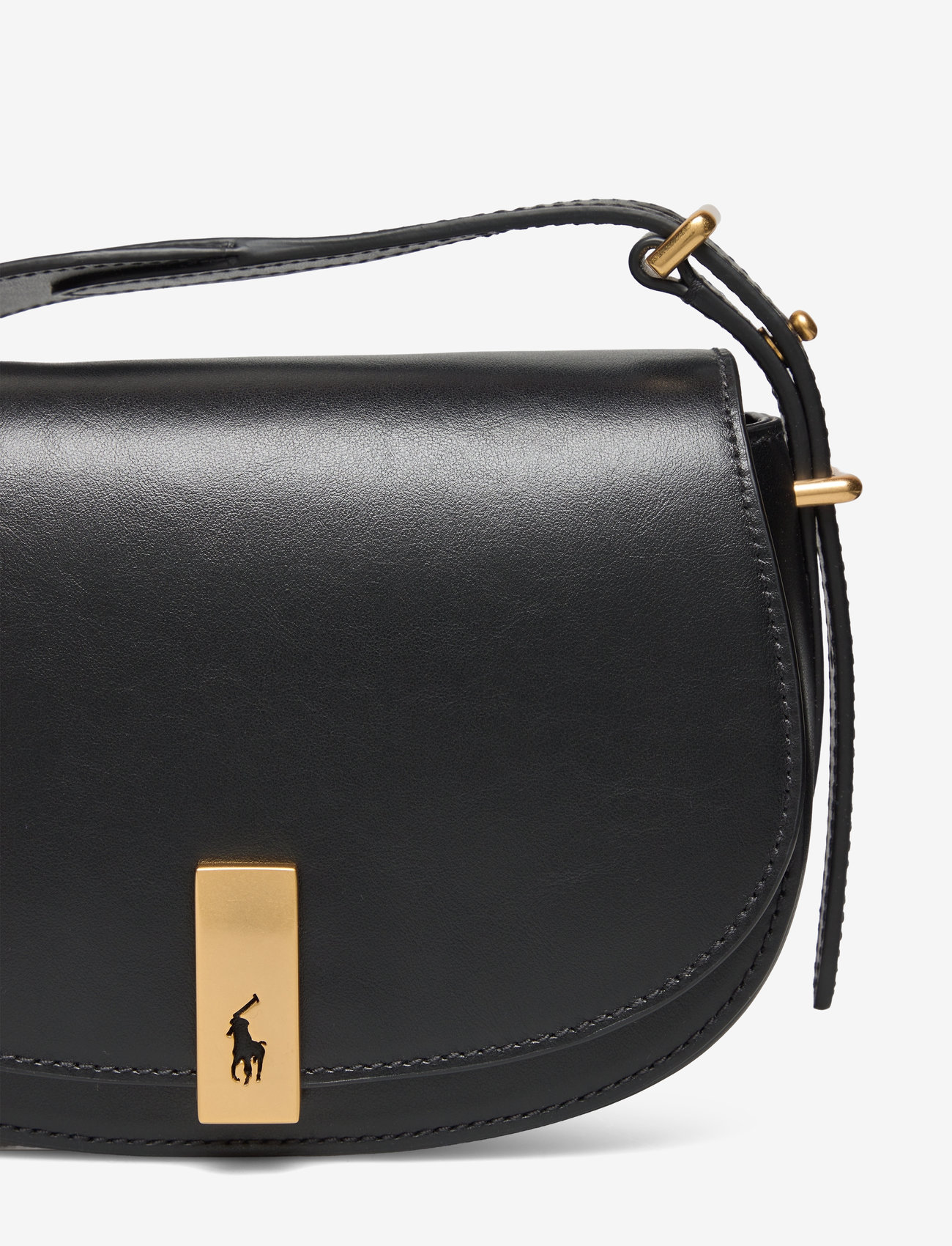 Polo Ralph Lauren - Polo ID Calfskin Mini Saddle Bag - crossbody bags - black - 3