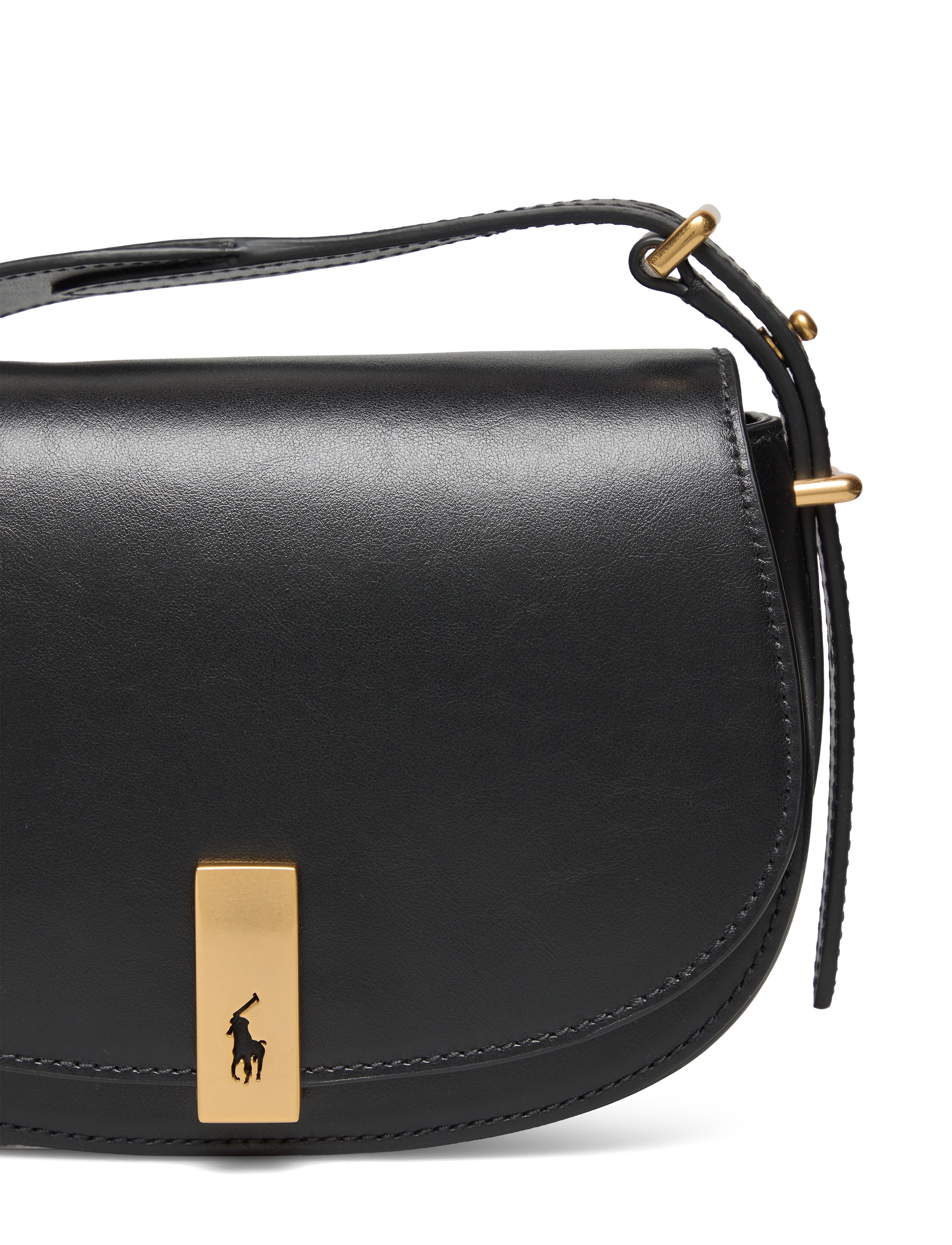 Polo Ralph Lauren - Polo ID Calfskin Mini Saddle Bag - crossbody bags - black - 3