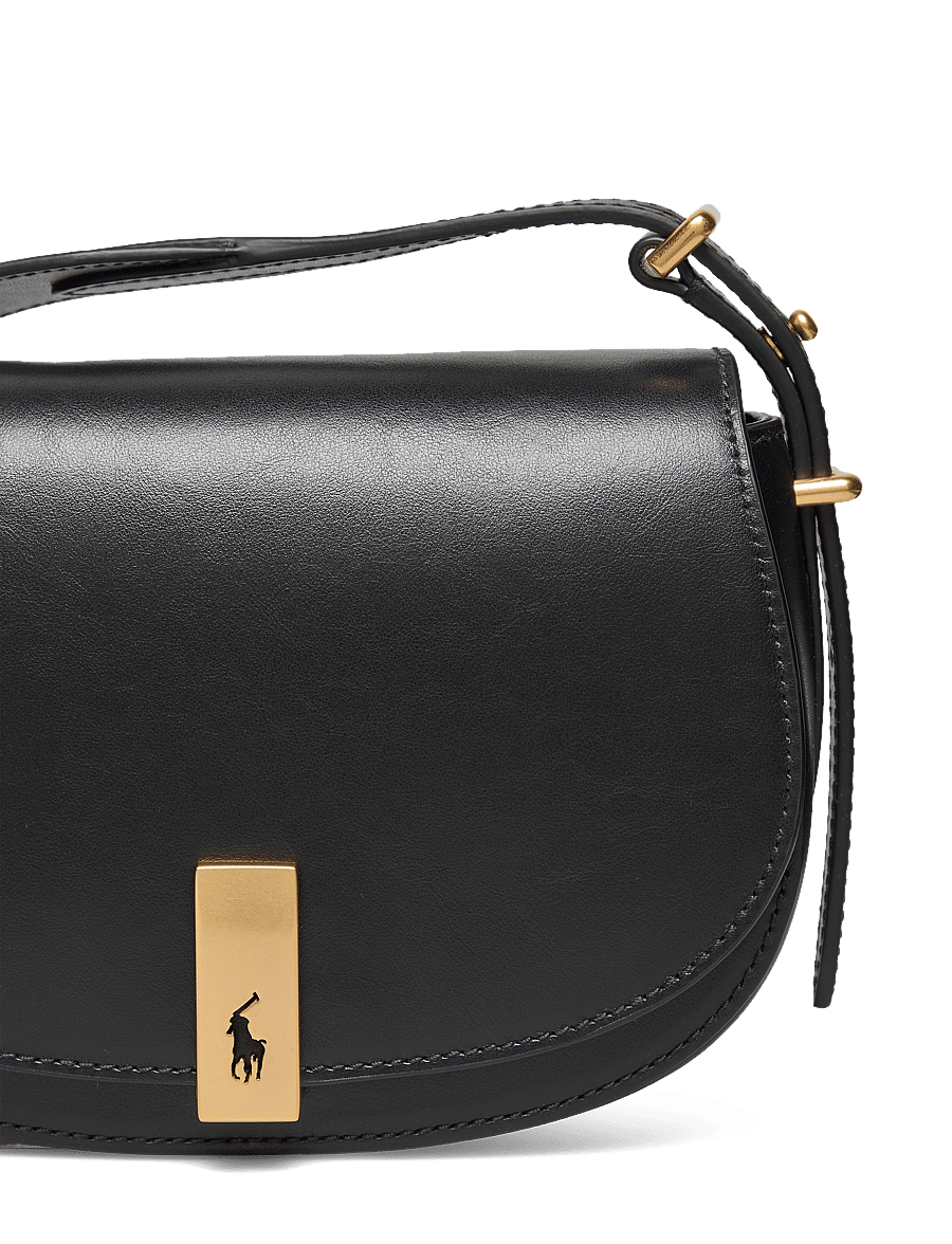 Polo Ralph Lauren - Polo ID Calfskin Mini Saddle Bag - crossbody bags - black - 3