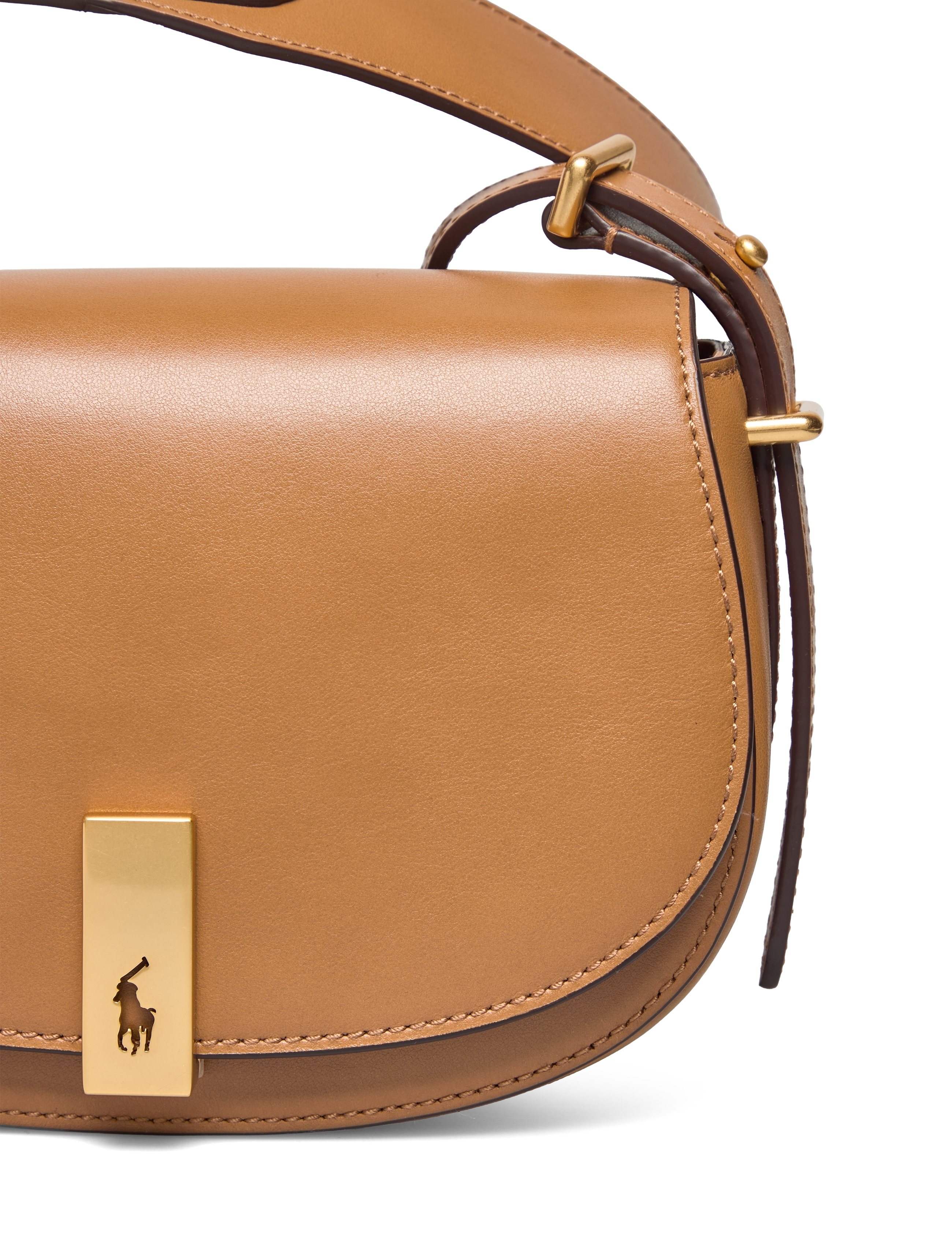 Polo Ralph Lauren - Polo ID Calfskin Mini Saddle Bag - rankinės ilgu dirželiu - tan - 3