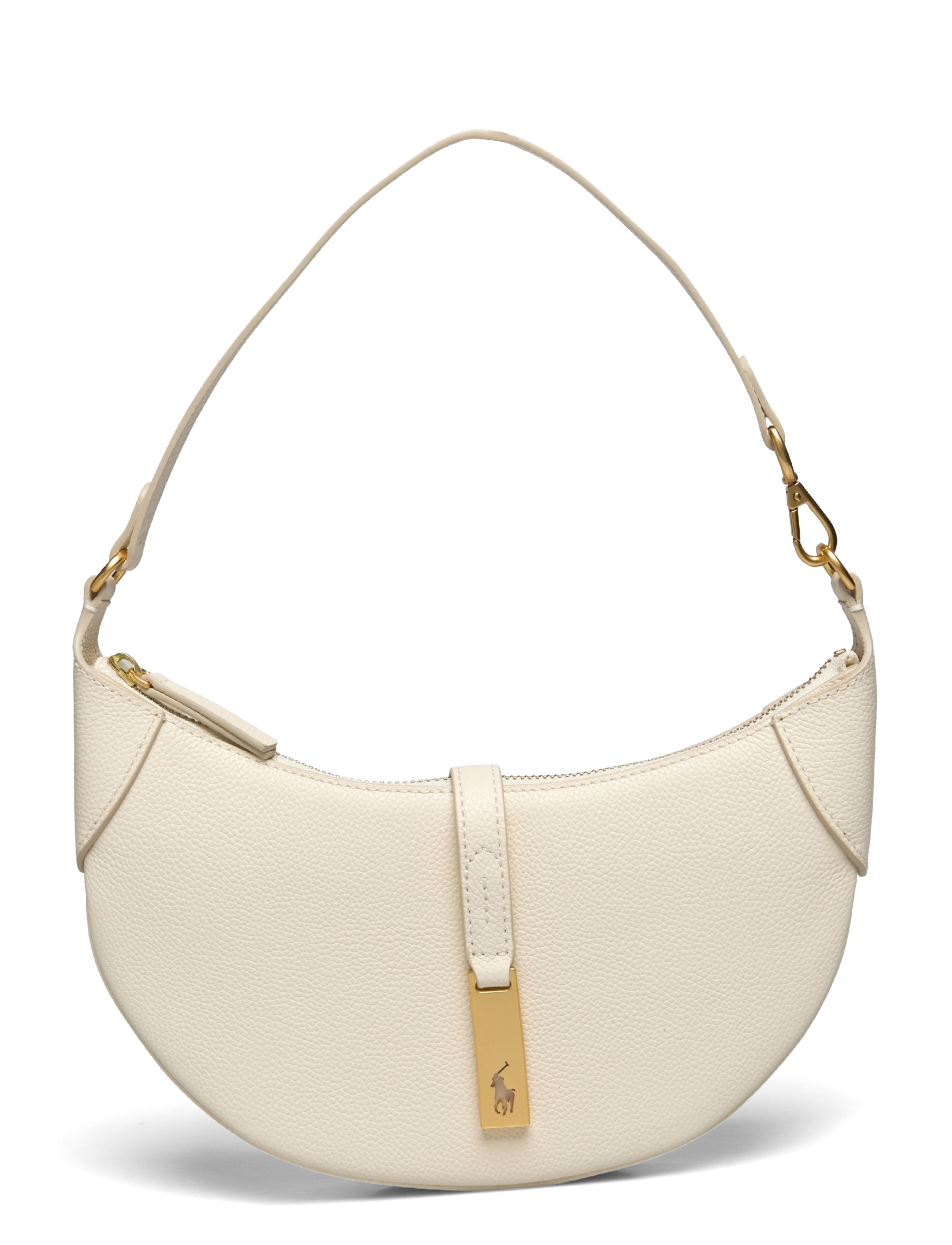 Polo Ralph Lauren Polo Id Leather Mini Shoulder Bag, One Size, Cream, Tasker > Små Skuldertasker-Crossbody-Tasker, Dame