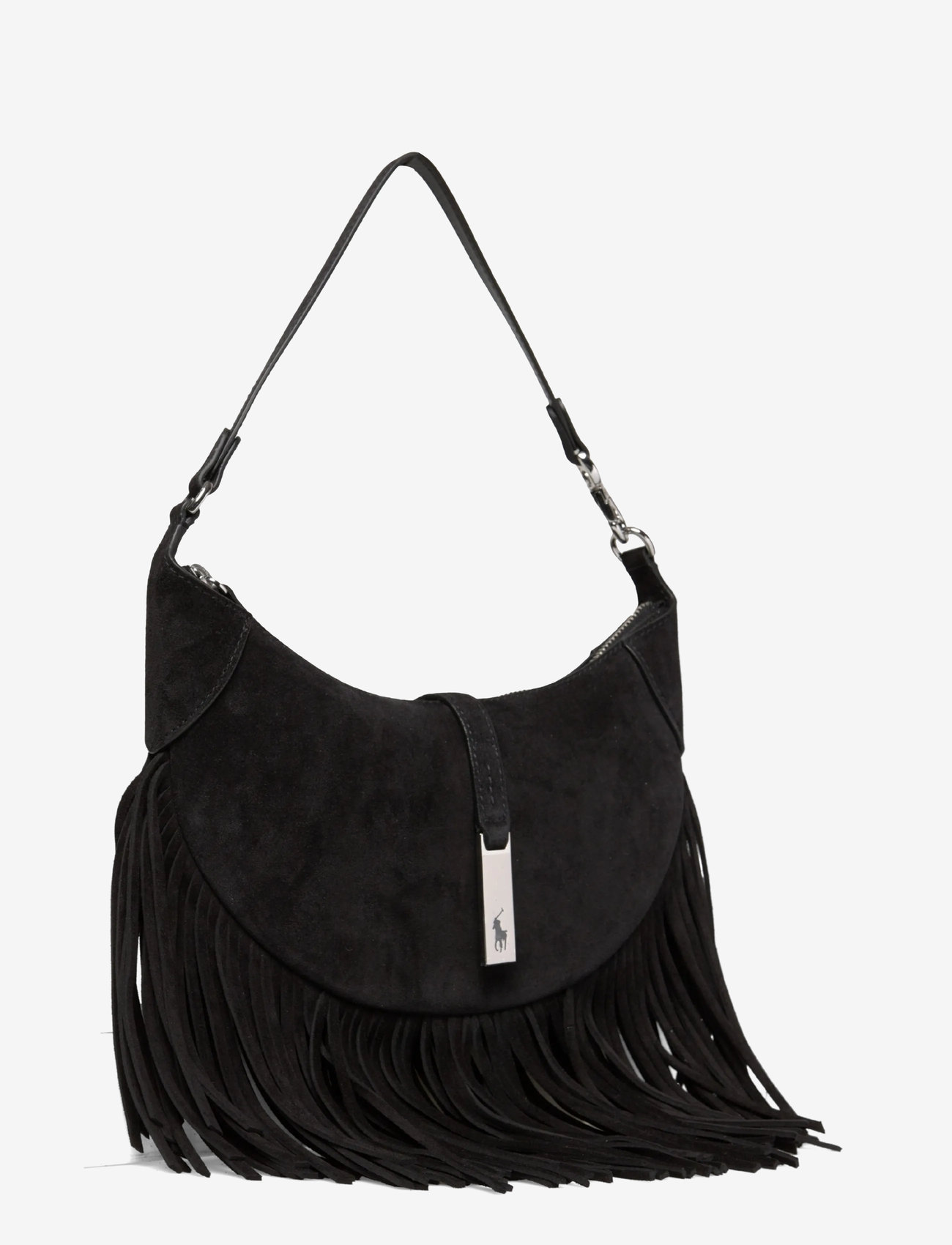 Polo Ralph Lauren - Polo ID Fringe Suede Mini Shoulder Bag - speciella tillfällen - black - 2