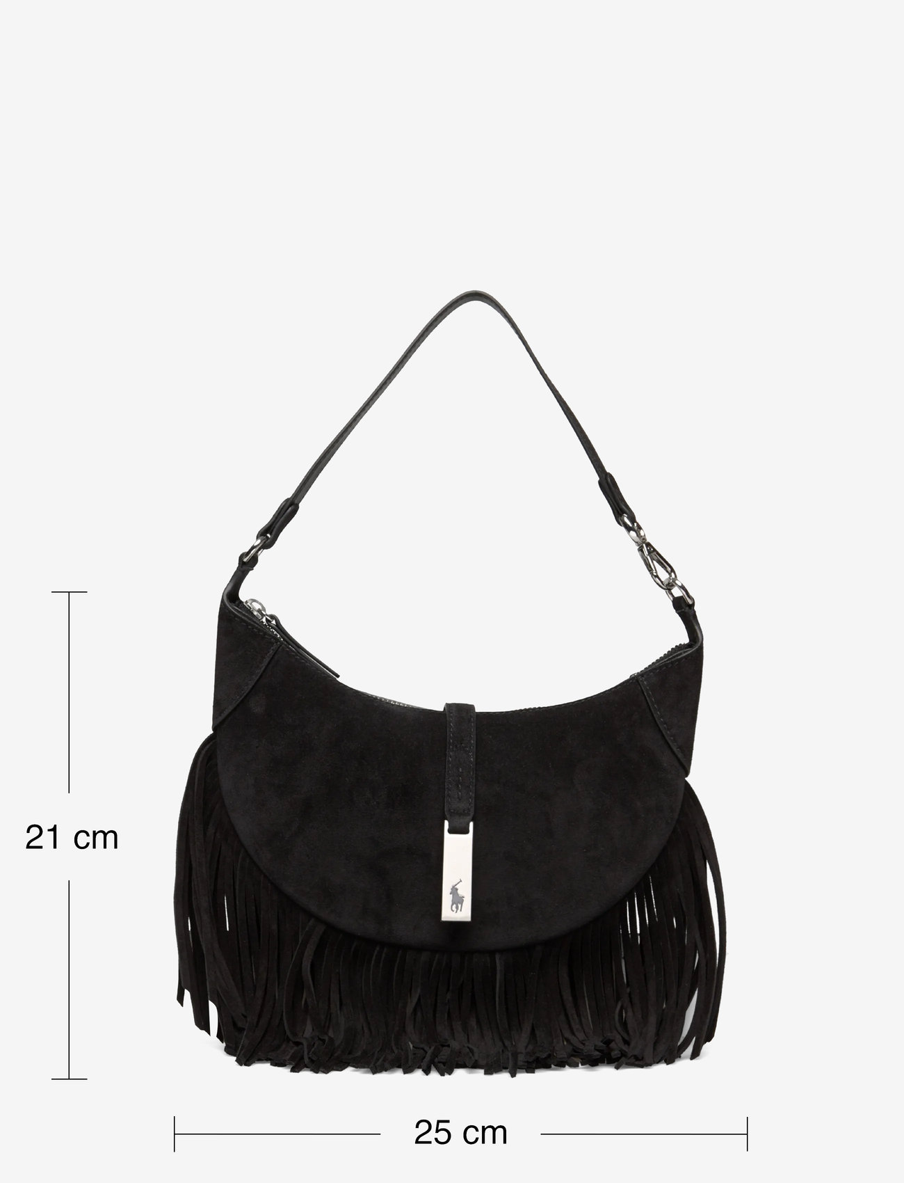 Polo Ralph Lauren - Polo ID Fringe Suede Mini Shoulder Bag - speciella tillfällen - black - 3
