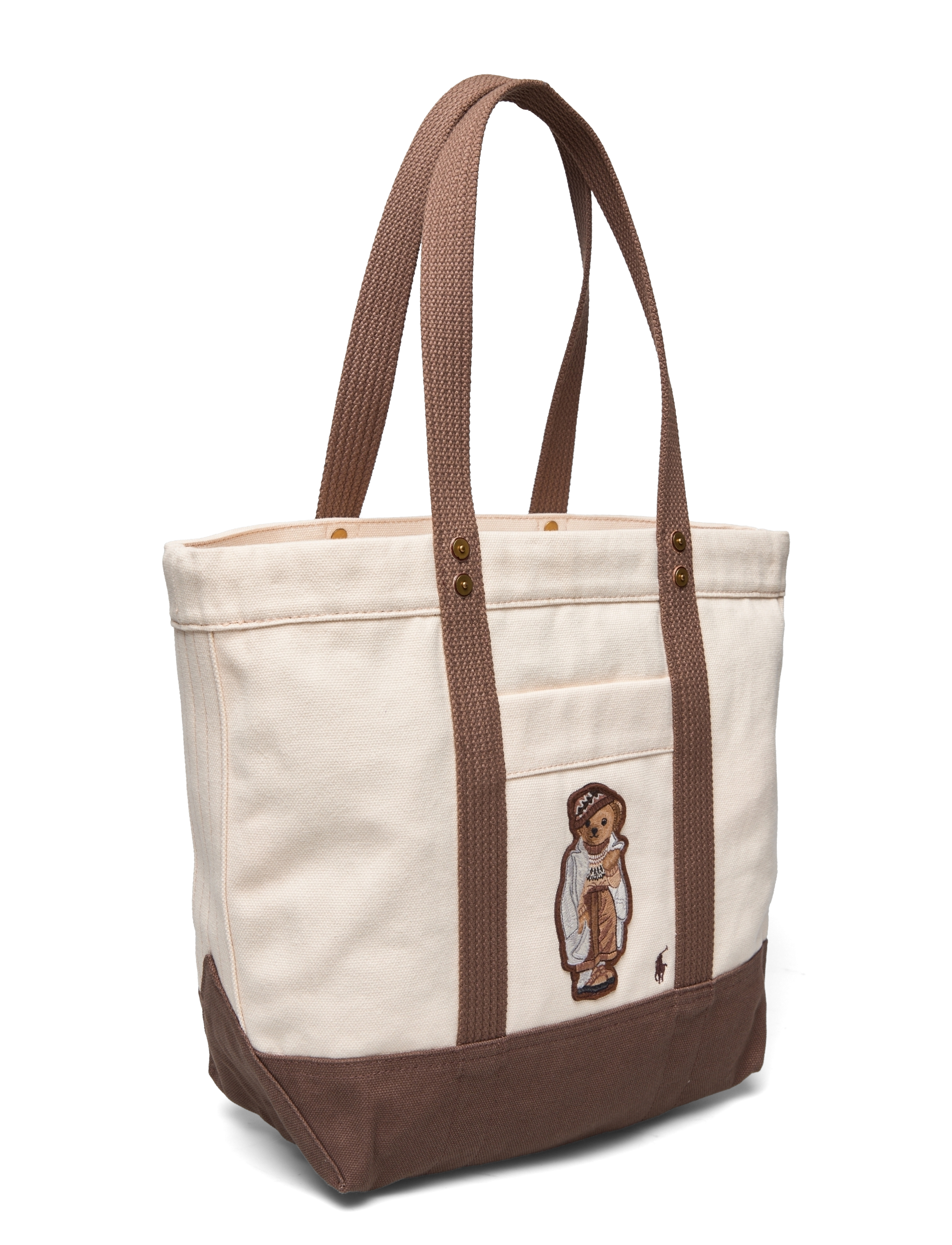 Polo Ralph Lauren - CNVS WNTR FRSL BEAR-PP TOTE-TTE-MED - ecru/chestnut - 2