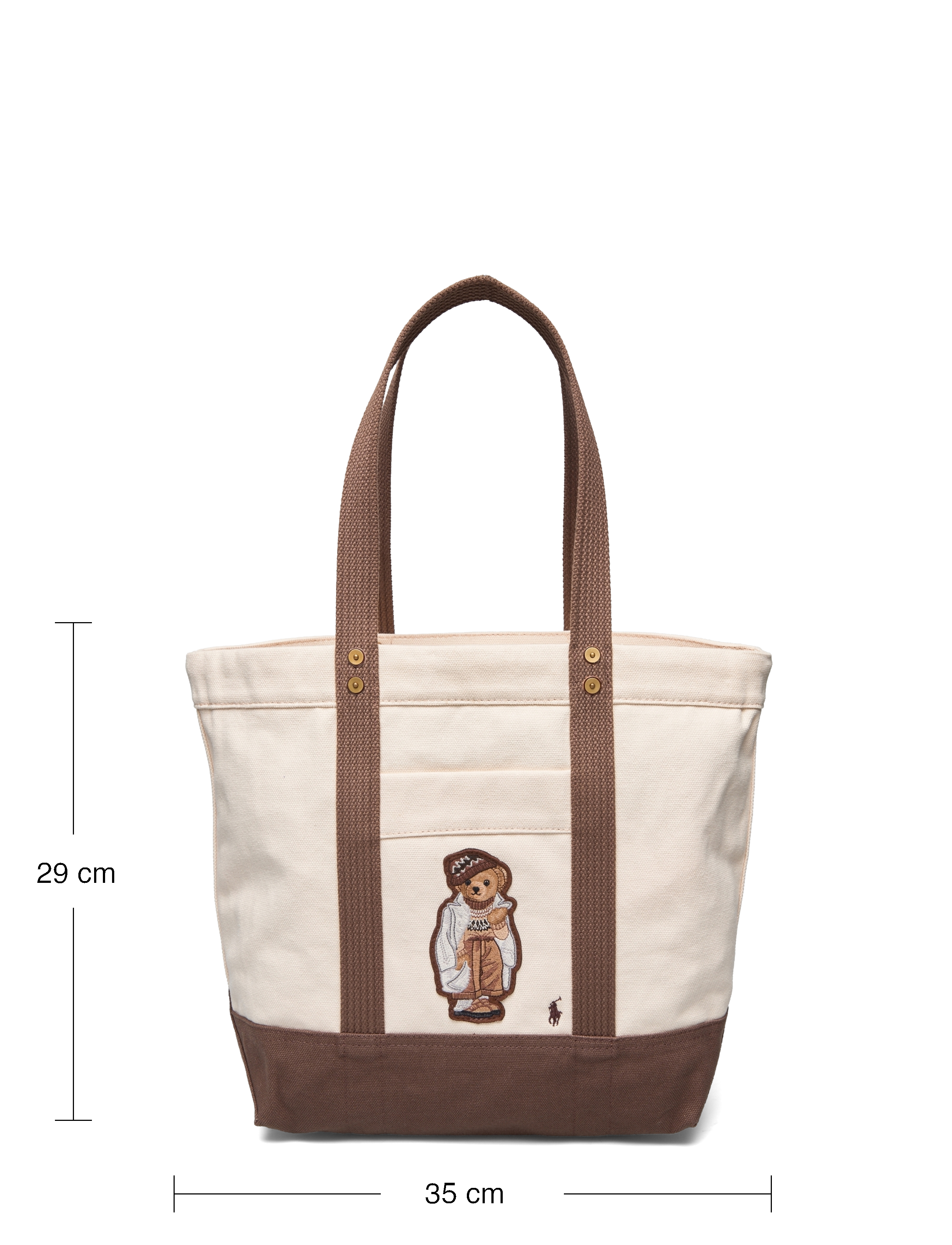 Polo Ralph Lauren - CNVS WNTR FRSL BEAR-PP TOTE-TTE-MED - ecru/chestnut - 5
