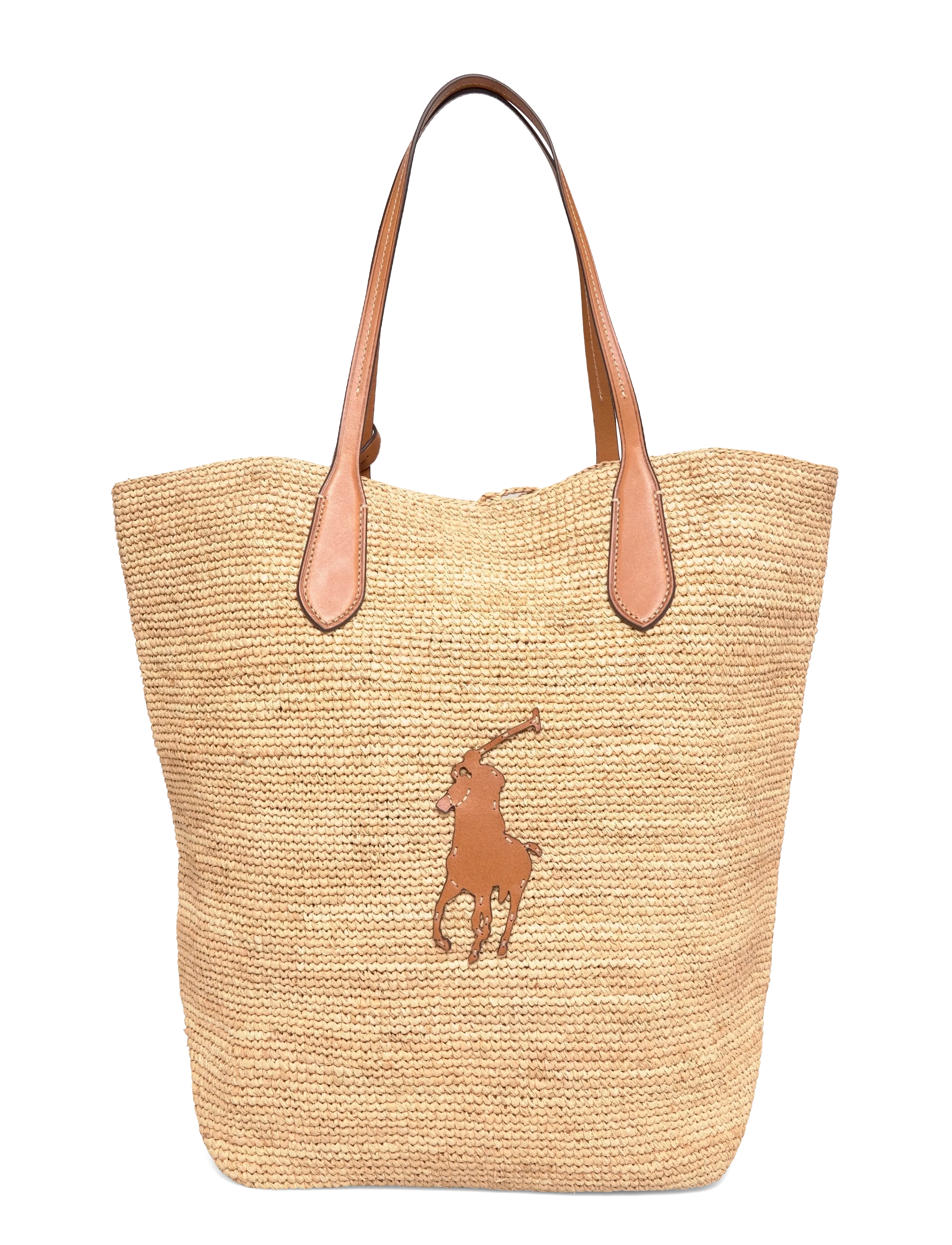 Polo Ralph Lauren Big Pony Raffia Large Tote - Aanbiedingen - NATURAL/CUOIO / beige