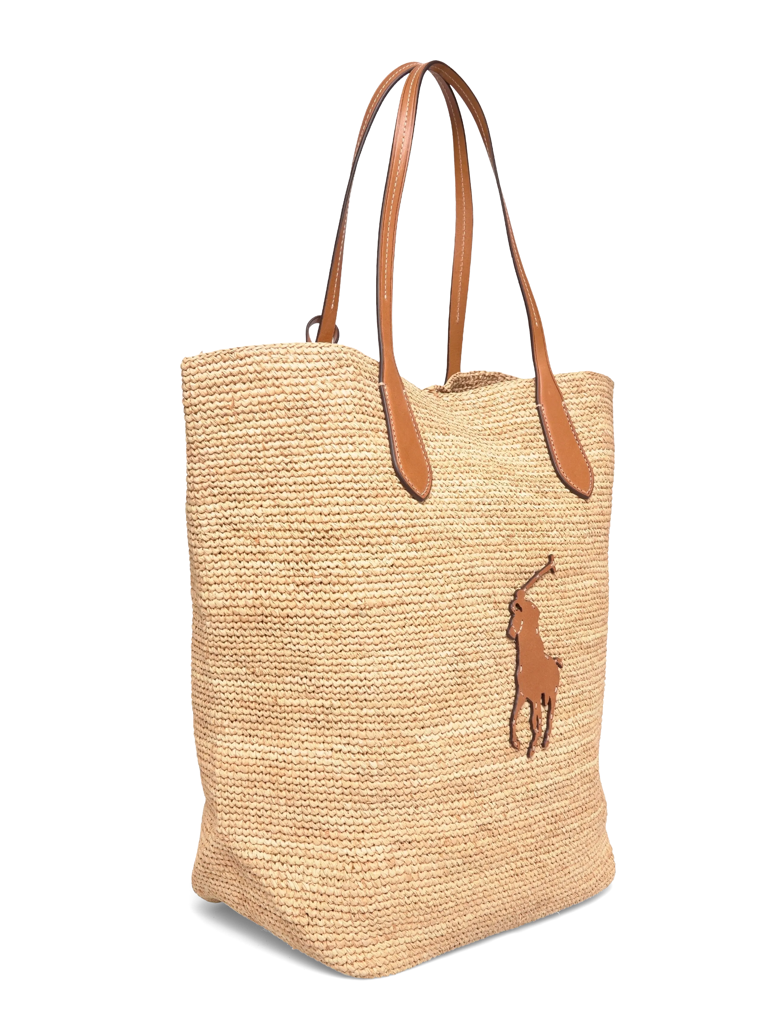 Polo Ralph Lauren - Big Pony Raffia Large Tote - tote bags - natural/cuoio - 2