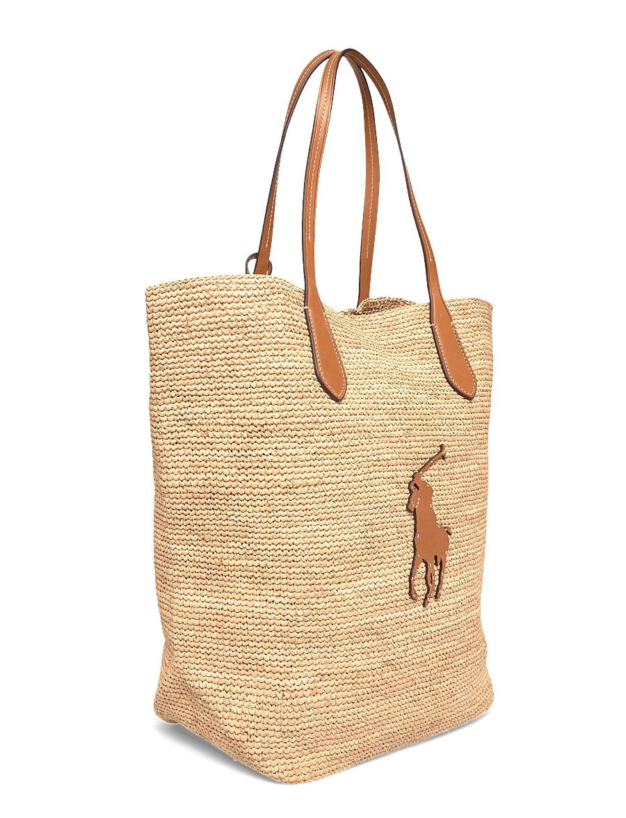 Polo Ralph Lauren - RAFFIA-N/S TOTE-TTE-LRG - tote bags - natural/cuoio - 2