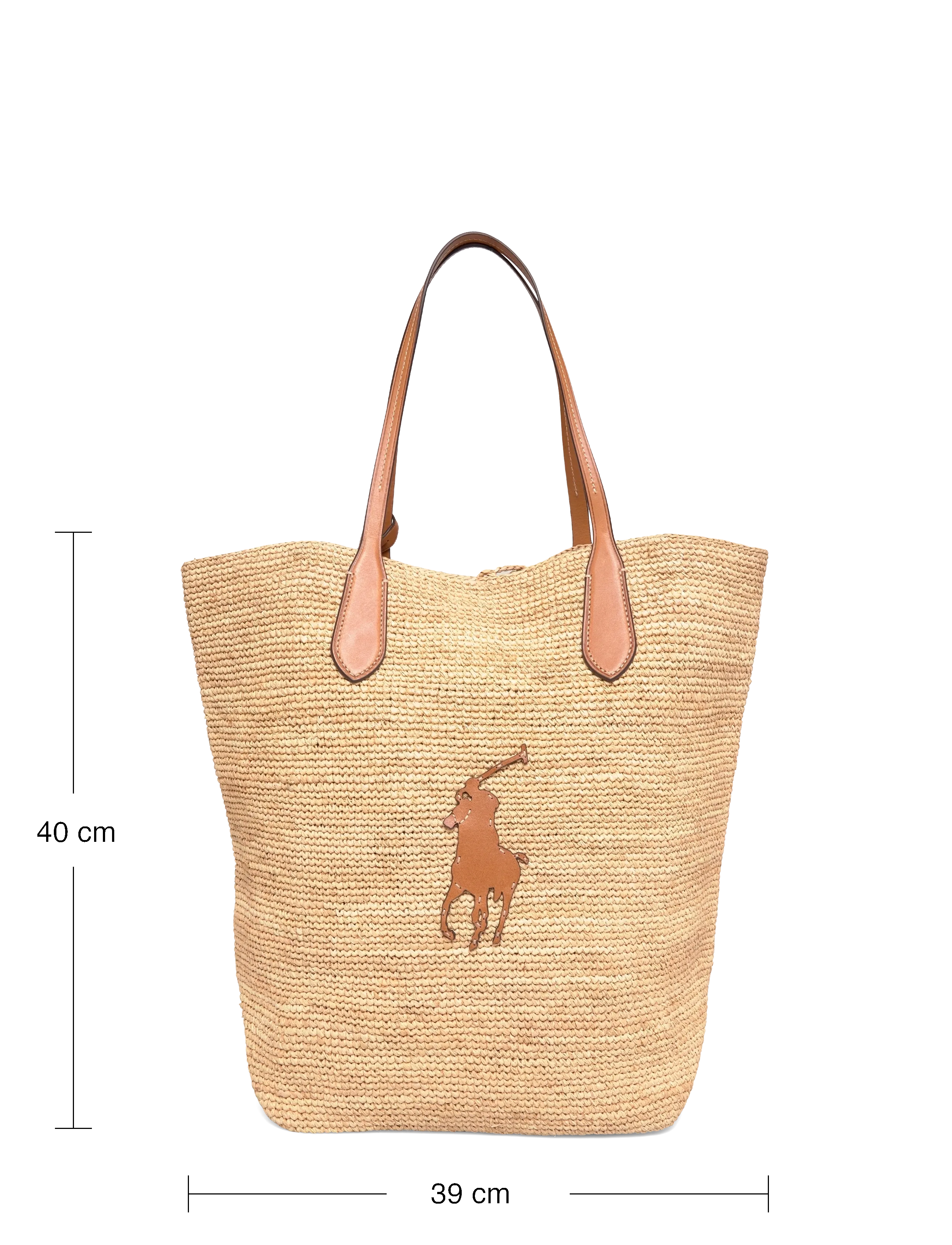 Polo Ralph Lauren - Big Pony Raffia Large Tote - tote bags - natural/cuoio - 3