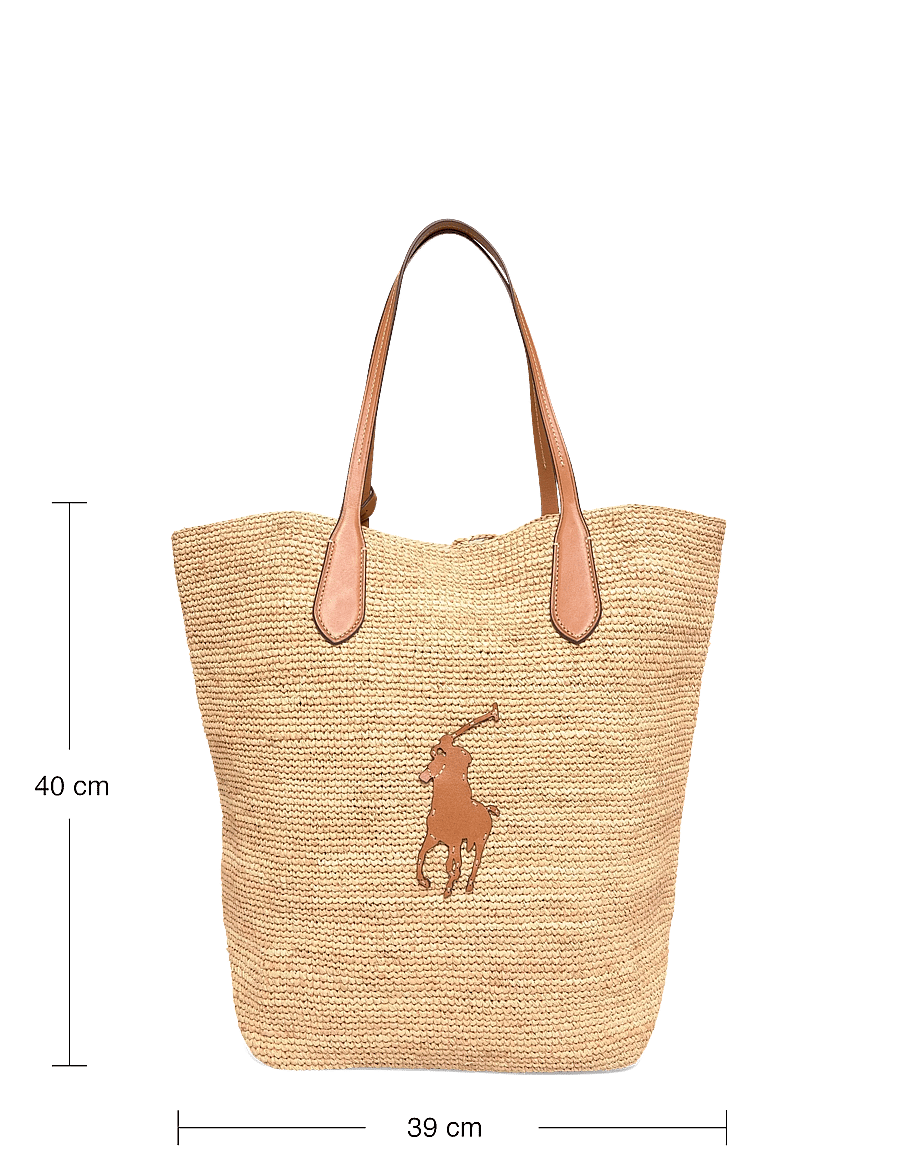 Polo Ralph Lauren - RAFFIA-N/S TOTE-TTE-LRG - tote bags - natural/cuoio - 3