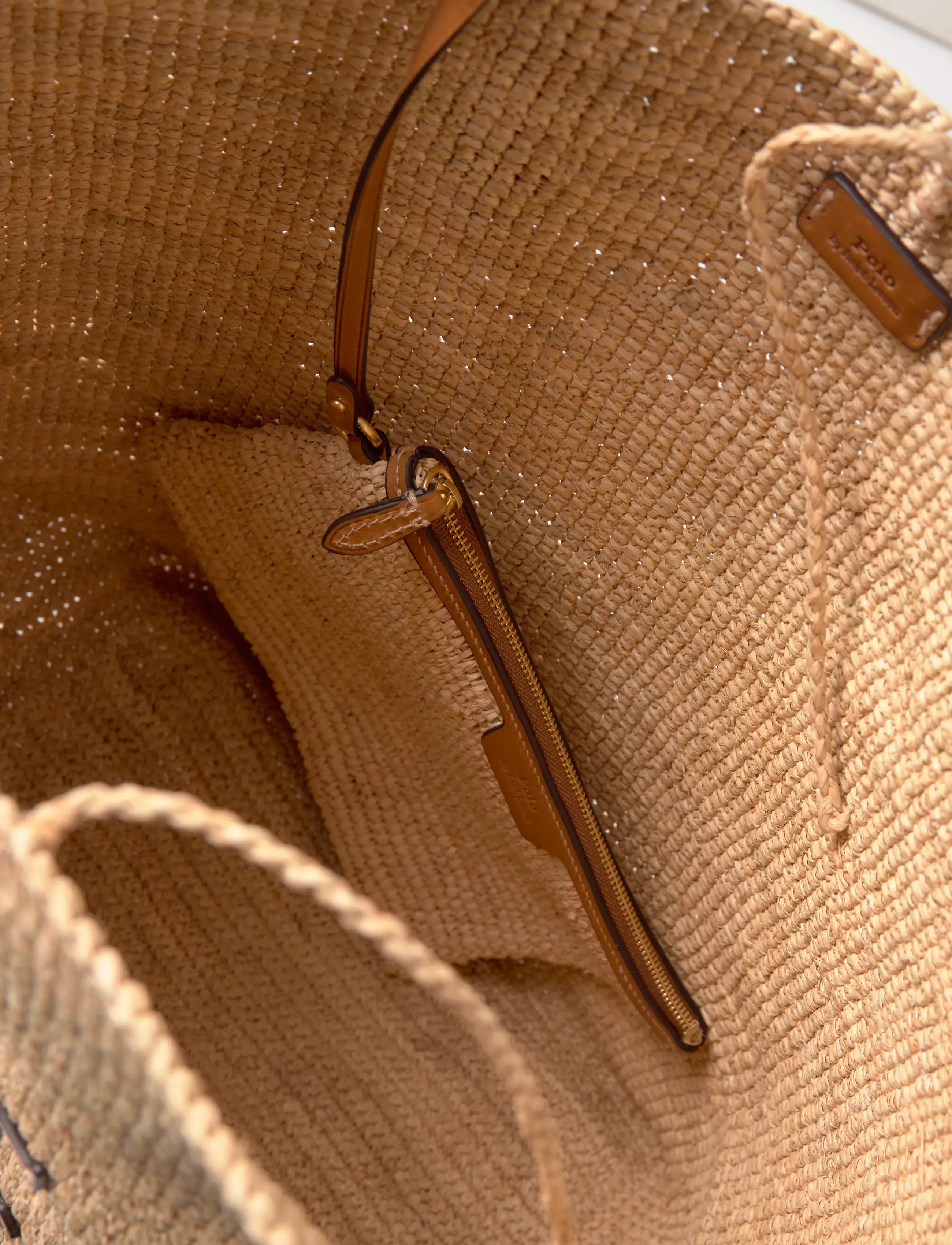 Polo Ralph Lauren - Big Pony Raffia Large Tote - tote bags - natural/cuoio - 5
