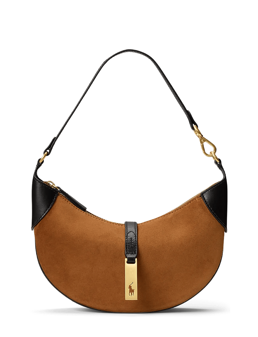 Polo Ralph Lauren - Polo ID Suede Mini Shoulder Bag - vardagsstil - toffee/black - 0