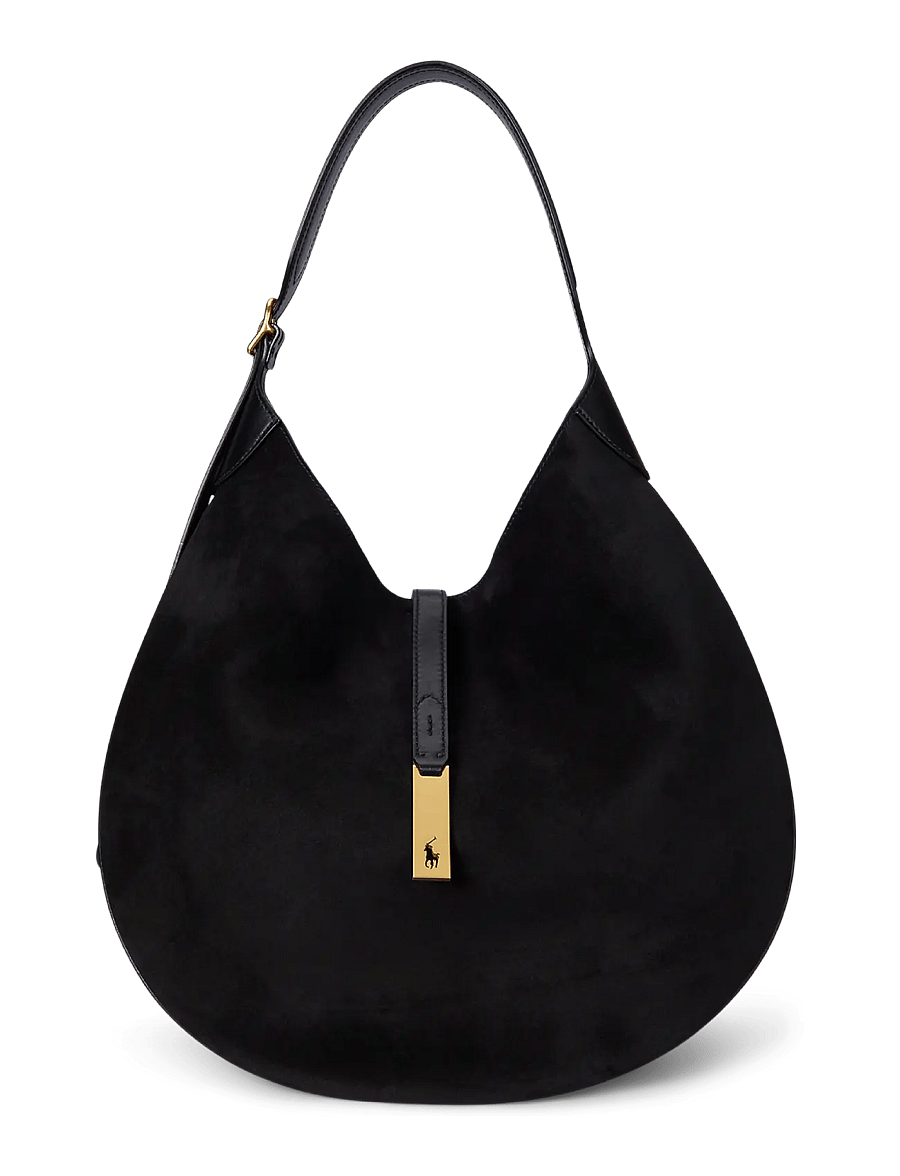 Polo Ralph Lauren - SUEDE/LEATHER-P ID SHLDR-SBA-MED - black/g l - 1