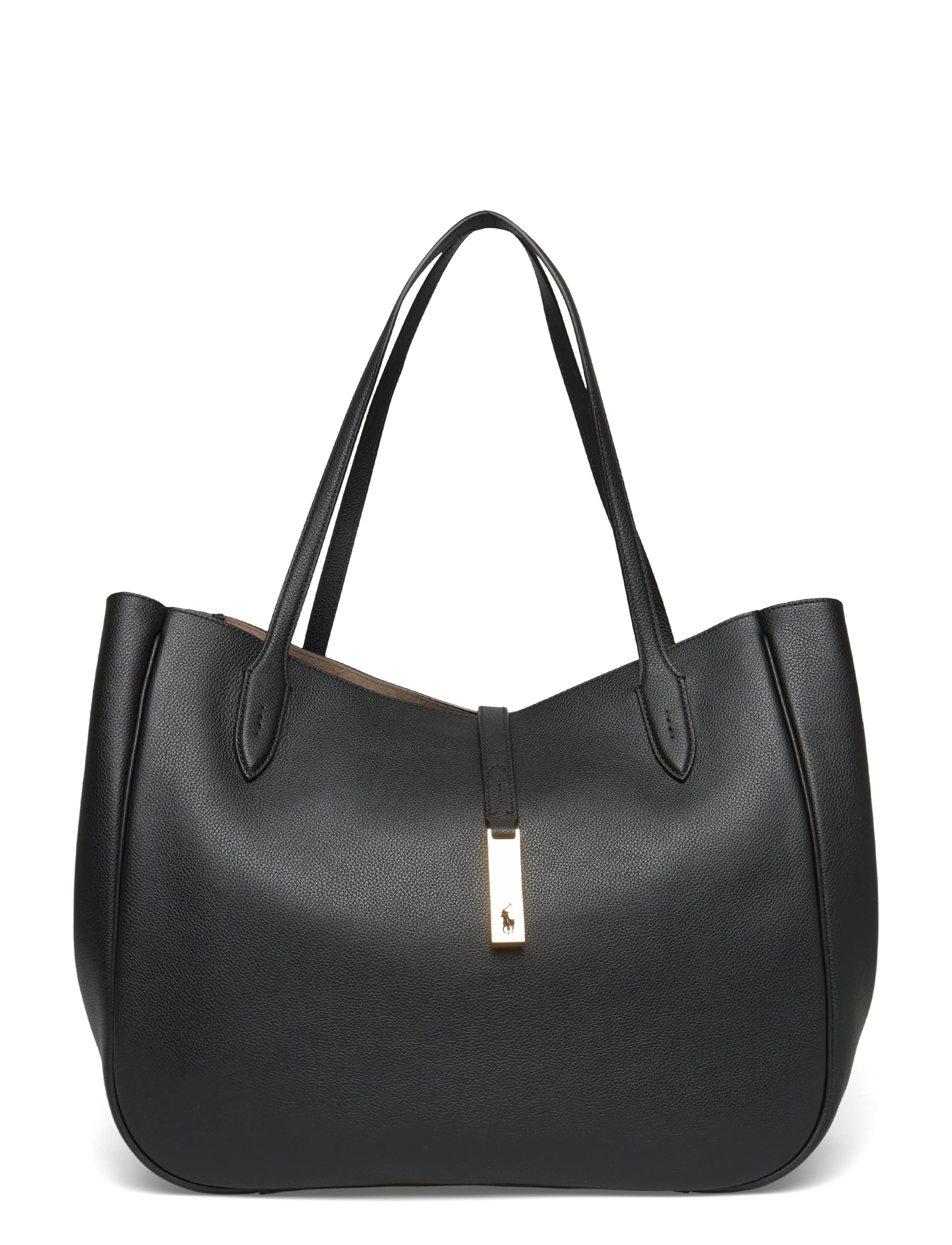Polo Ralph Lauren Small Grain-P Id Tote-Tte-Med, Kvinder, Stor Tote Taske, Sort, Str: ONE SIZE