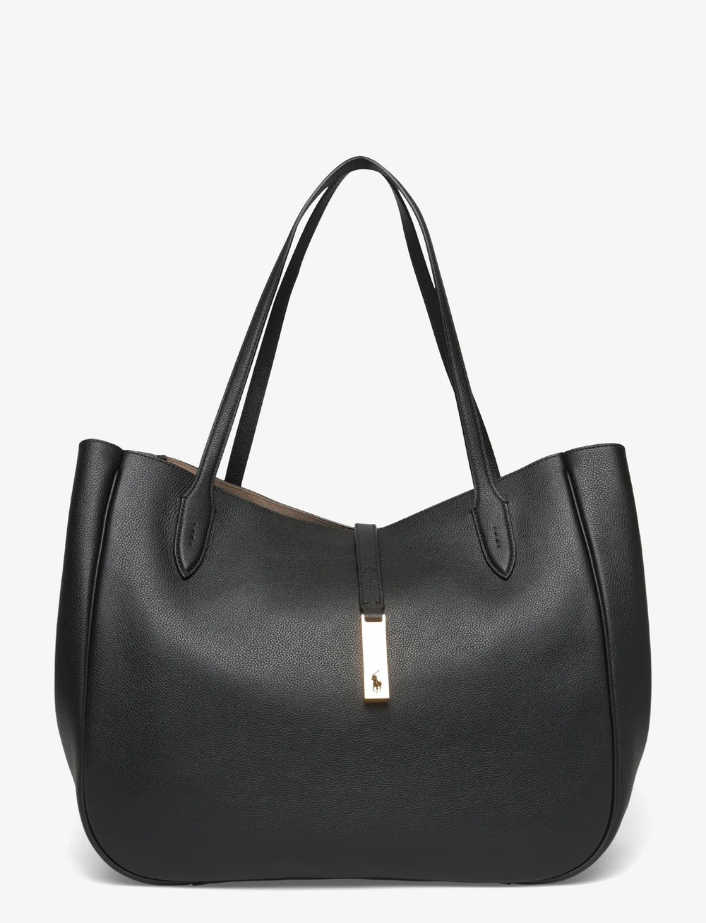 Polo Ralph Lauren - SMALL GRAIN-P ID TOTE-TTE-MED - tote bags - black - 0