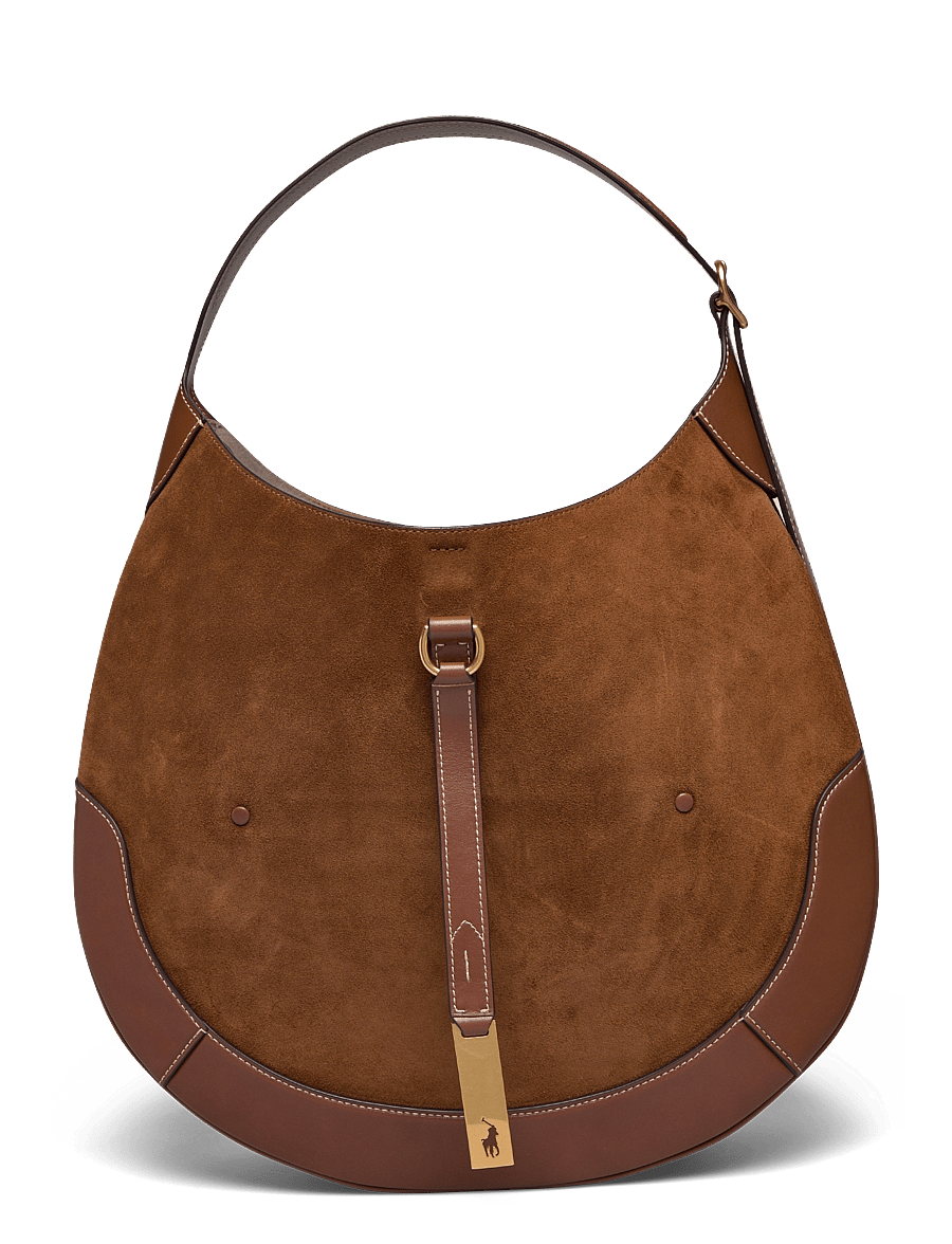 Polo Ralph Lauren - SUEDE/LEATHER-P ID SHLDR B-SBA-MED - schultertaschen - cinnamon/cuoio - 0