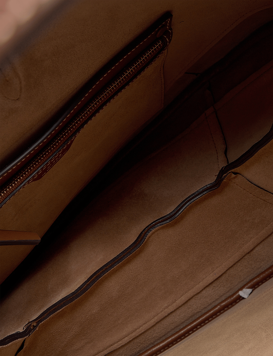 Polo Ralph Lauren - SUEDE/LEATHER-P ID SHLDR B-SBA-MED - schultertaschen - cinnamon/cuoio - 4