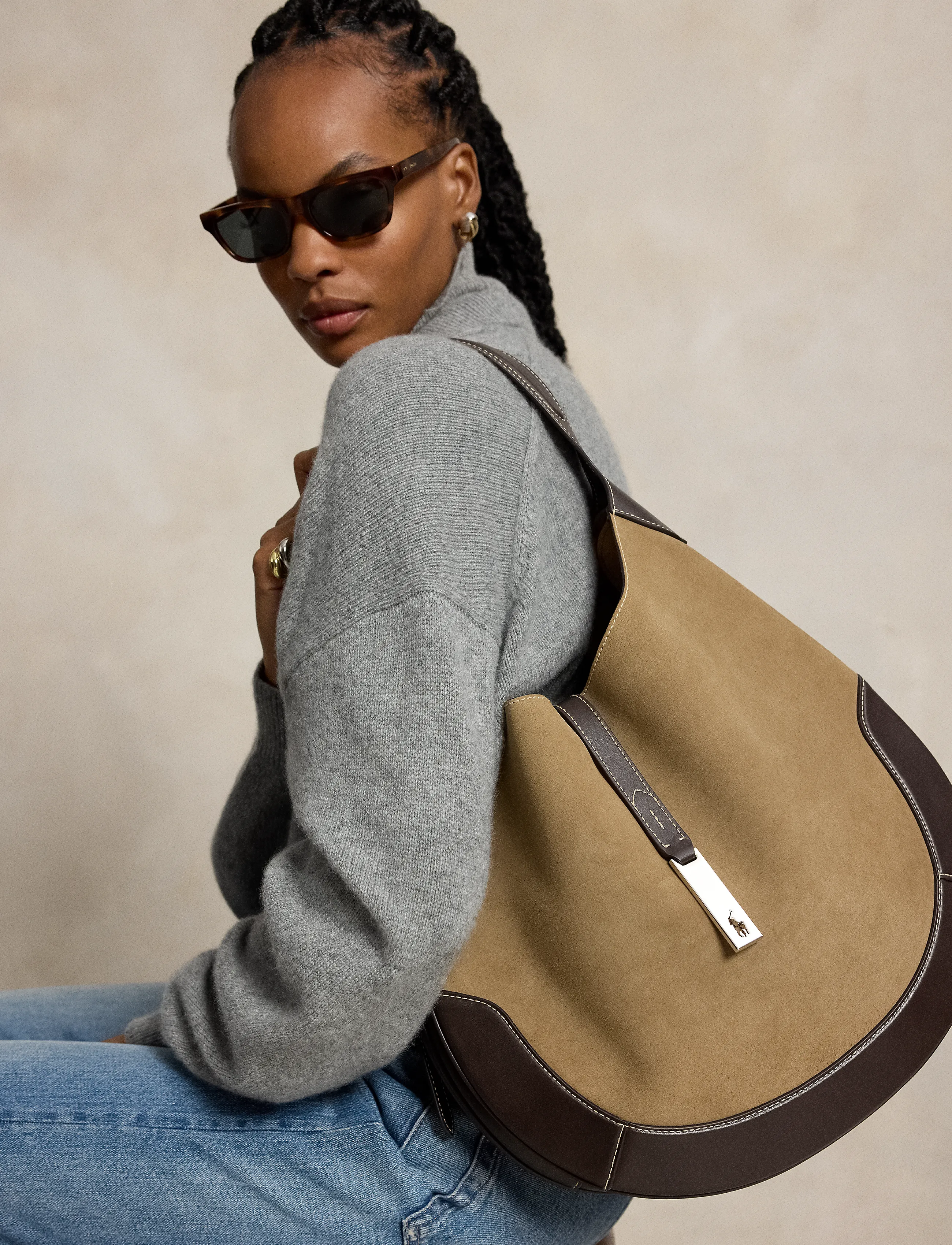Polo Ralph Lauren - Polo ID Suede Large Shoulder Bag - clay/tobacco - 3