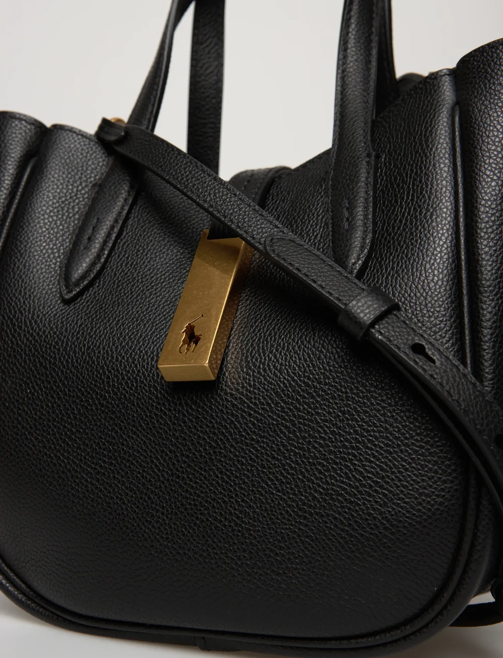 Polo Ralph Lauren - Polo ID Leather Small Tote - totes - black - 4