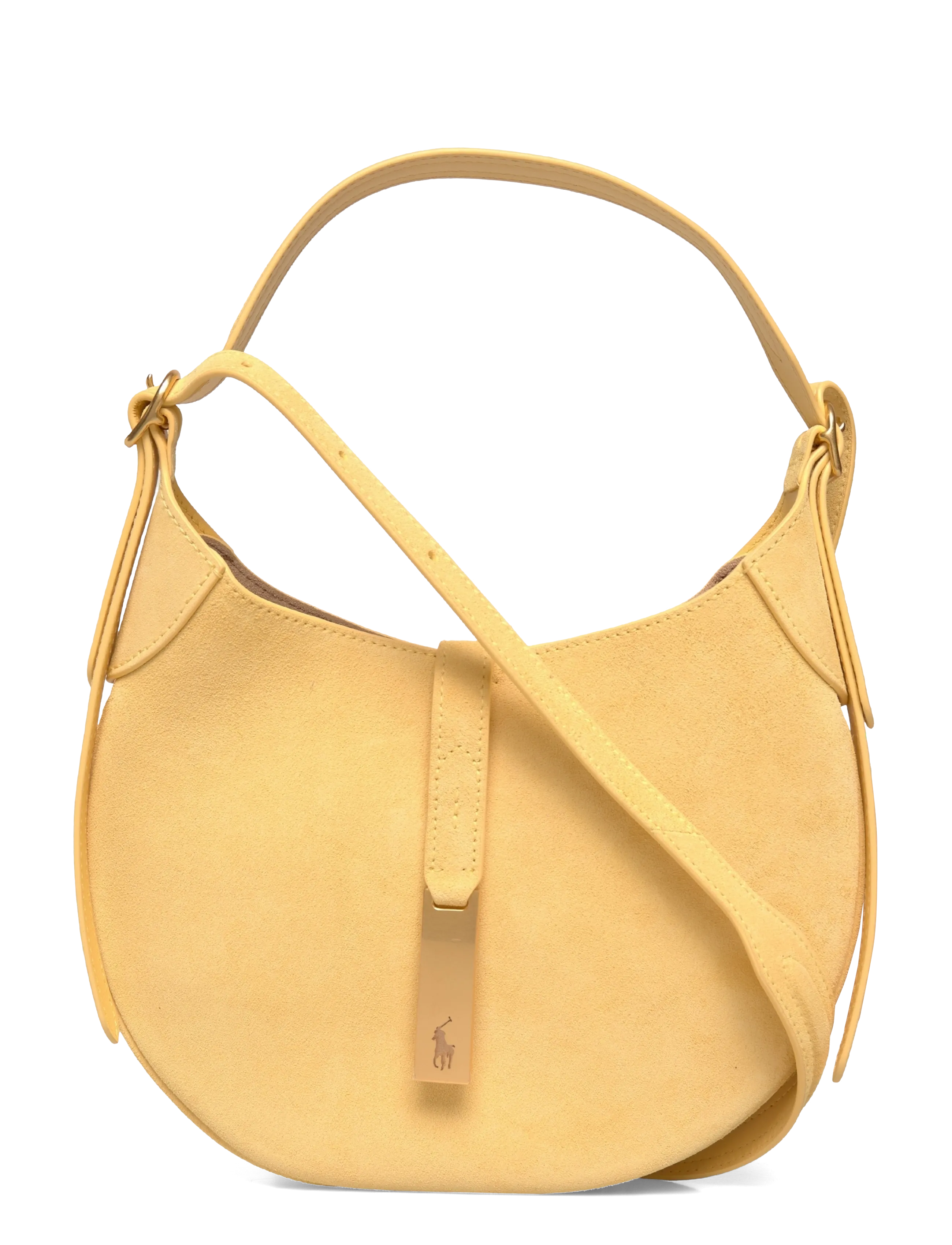 Polo Ralph Lauren Polo ID Suede Small Shoulder Bag - Väskor - LEMON MERINGUE / yellow