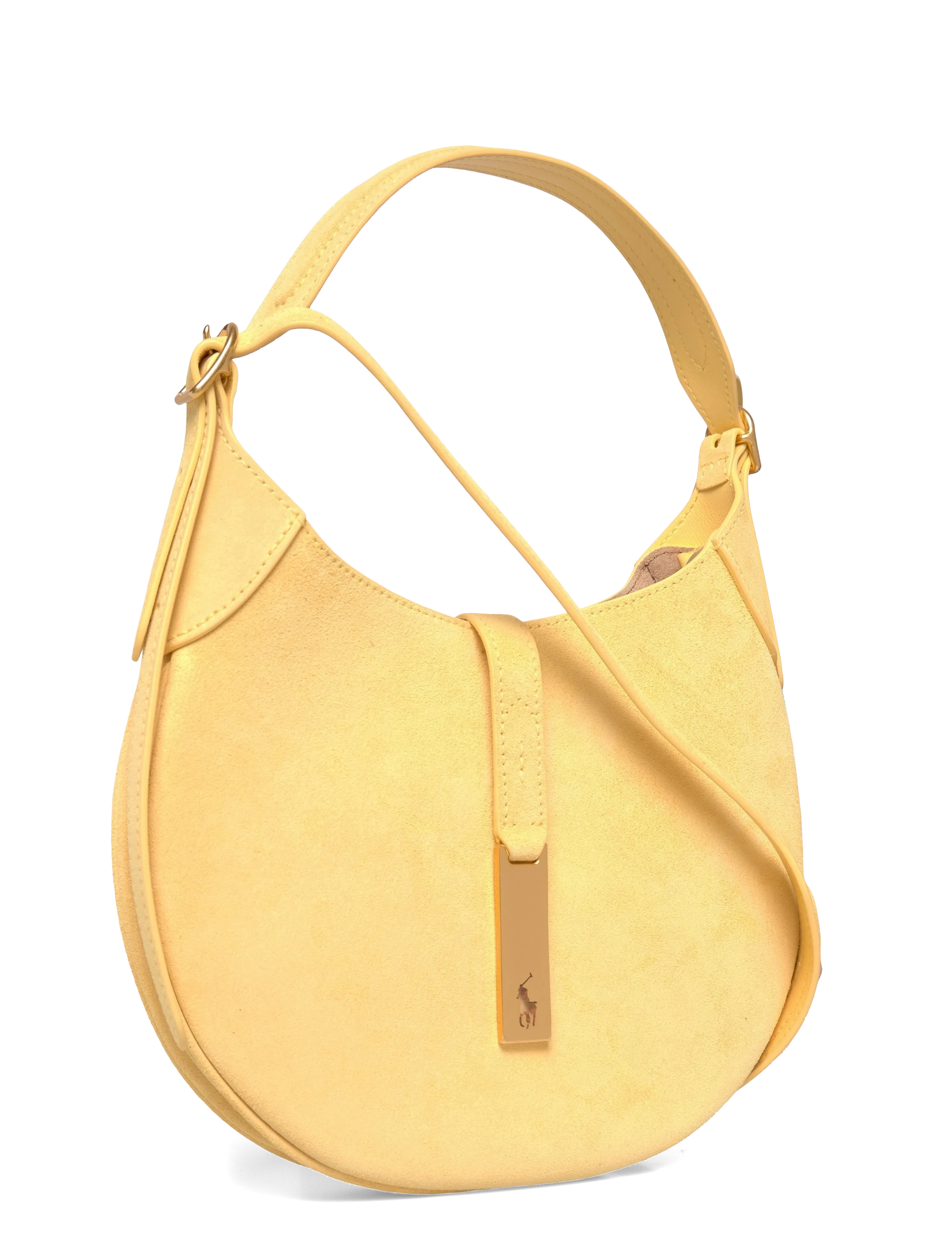 Polo Ralph Lauren - Polo ID Suede Small Shoulder Bag - hverdags stil - lemon meringue - 2