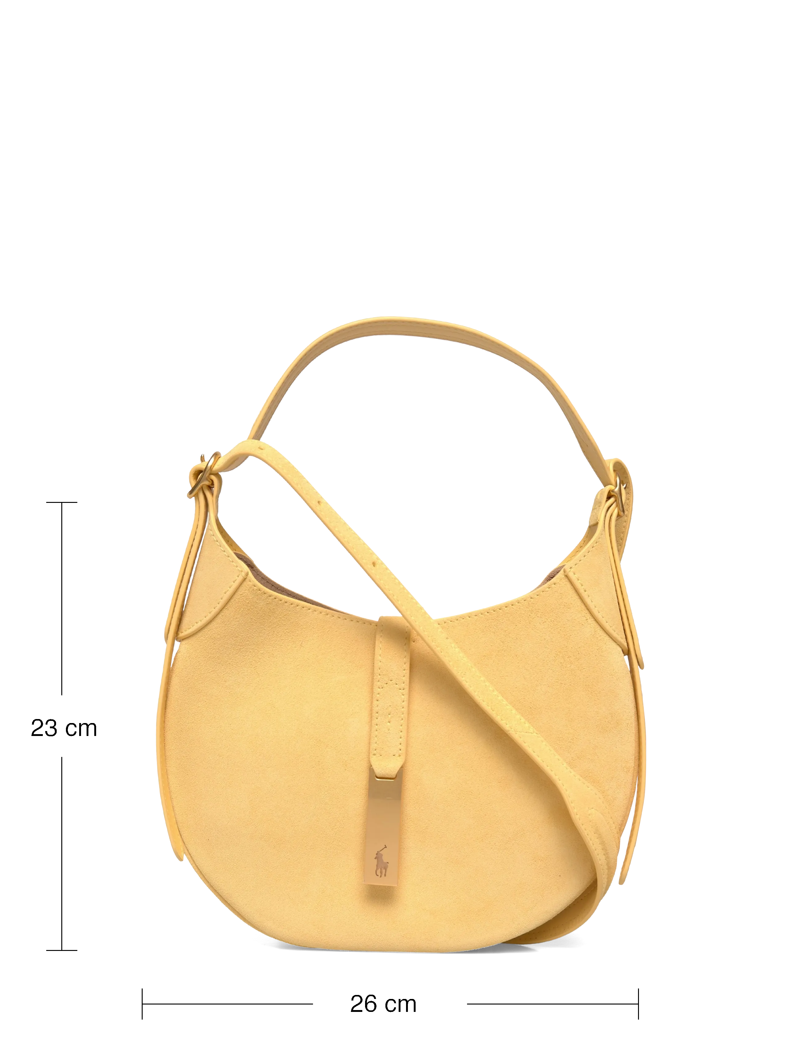 Polo Ralph Lauren - Polo ID Suede Small Shoulder Bag - hverdags stil - lemon meringue - 3