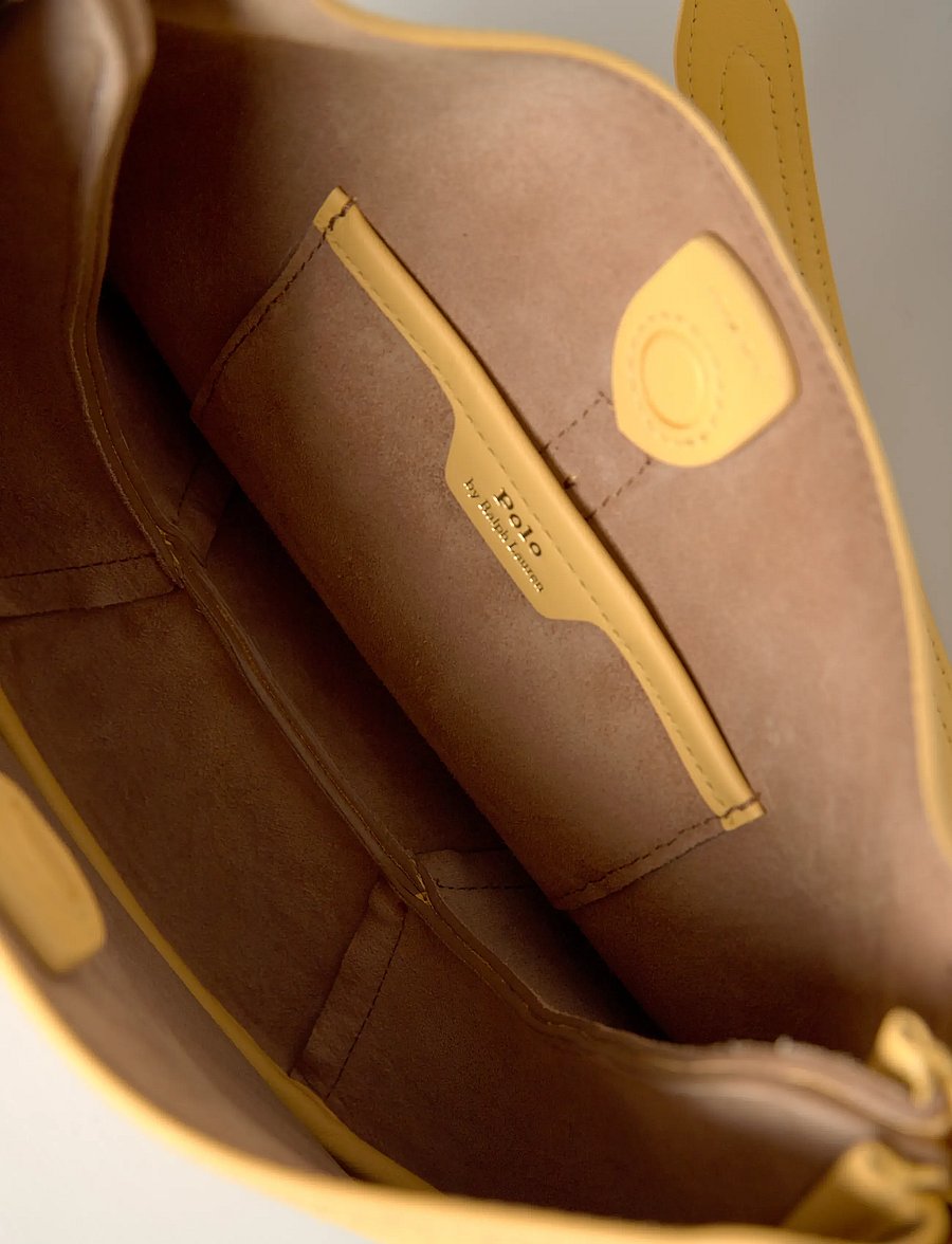 Polo Ralph Lauren - Polo ID Suede Small Shoulder Bag - alltags-style - lemon meringue - 5