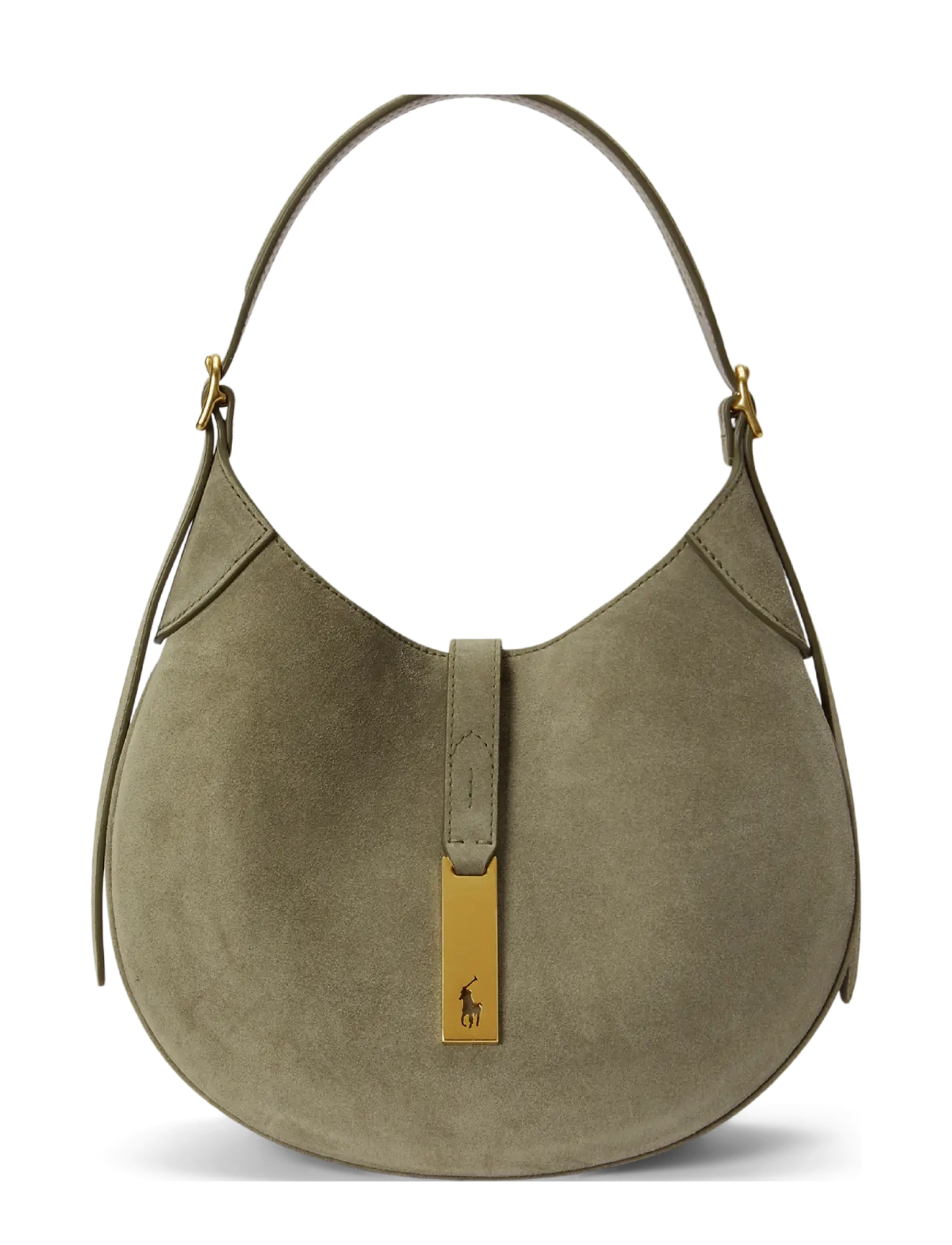 Polo Ralph Lauren Polo ID Suede Small Shoulder Bag - Schultertaschen - LIGHT OLIVE / khaki/green