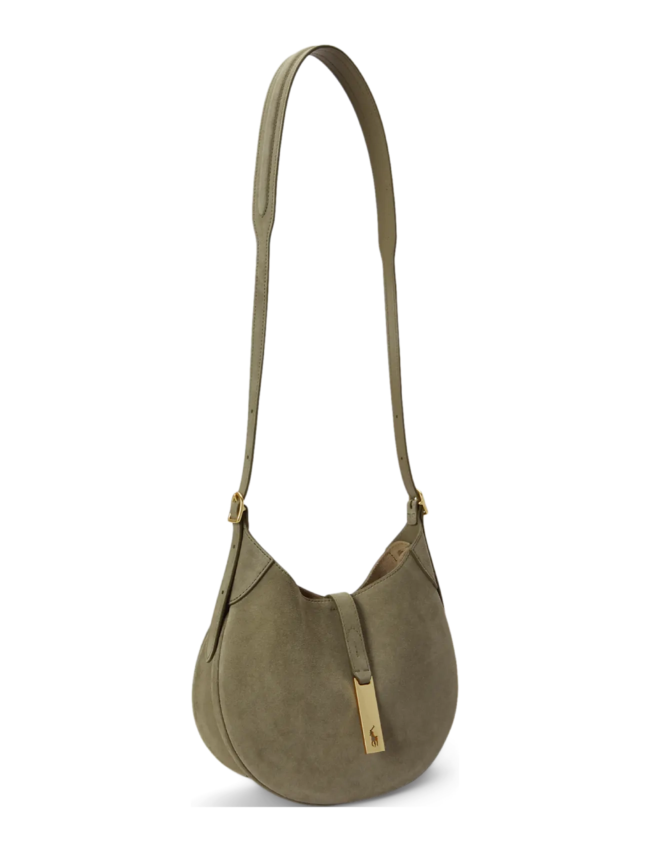 Polo Ralph Lauren - Polo ID Suede Small Shoulder Bag - hverdags stil - light olive - 4