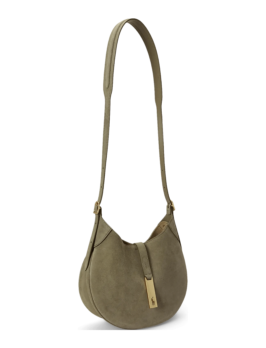 Polo Ralph Lauren - Polo ID Suede Small Shoulder Bag - alltags-style - light olive - 4