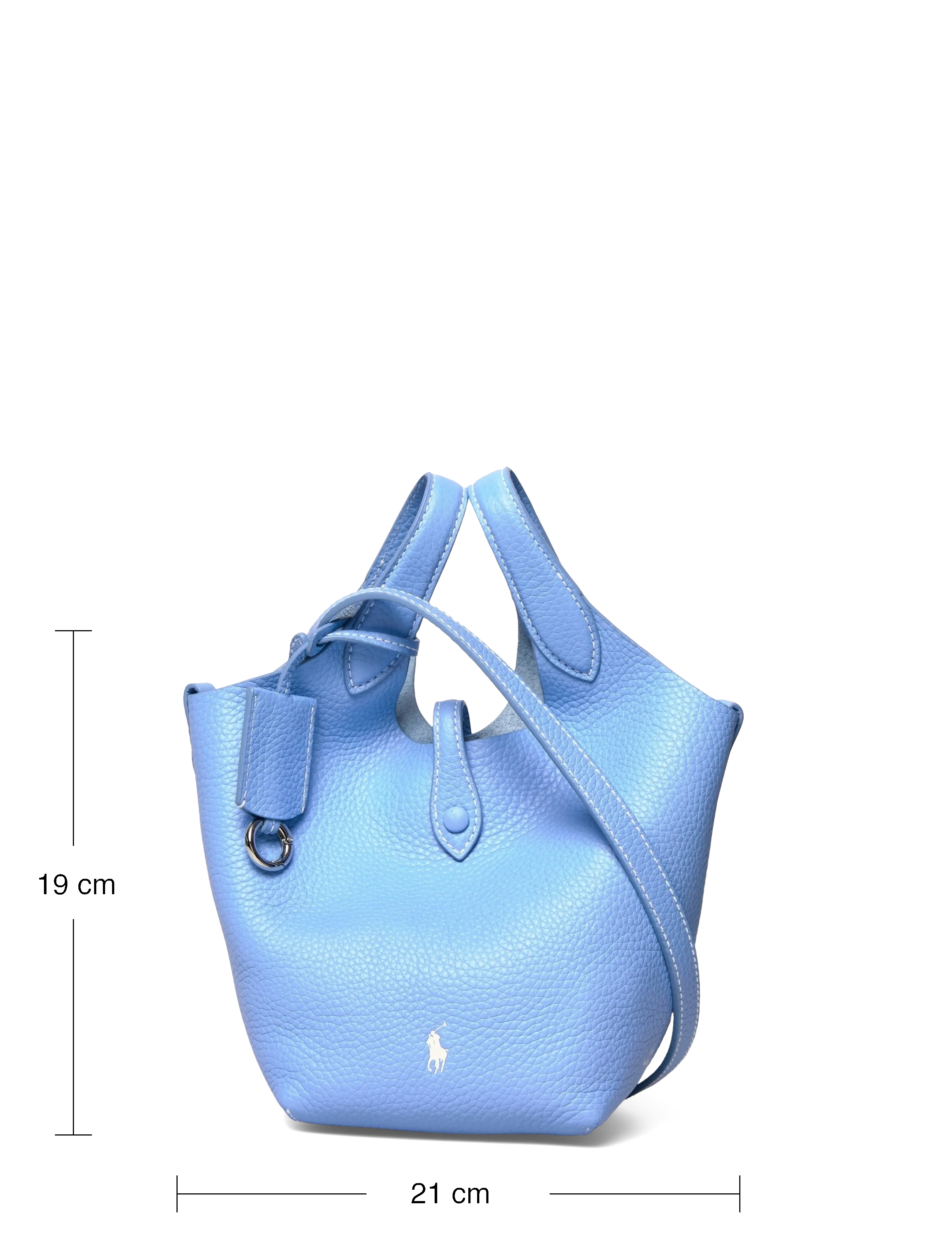 Polo Ralph Lauren - Polo Play Leather Small Tote & Crossbody - tote bags - baby blue - 3