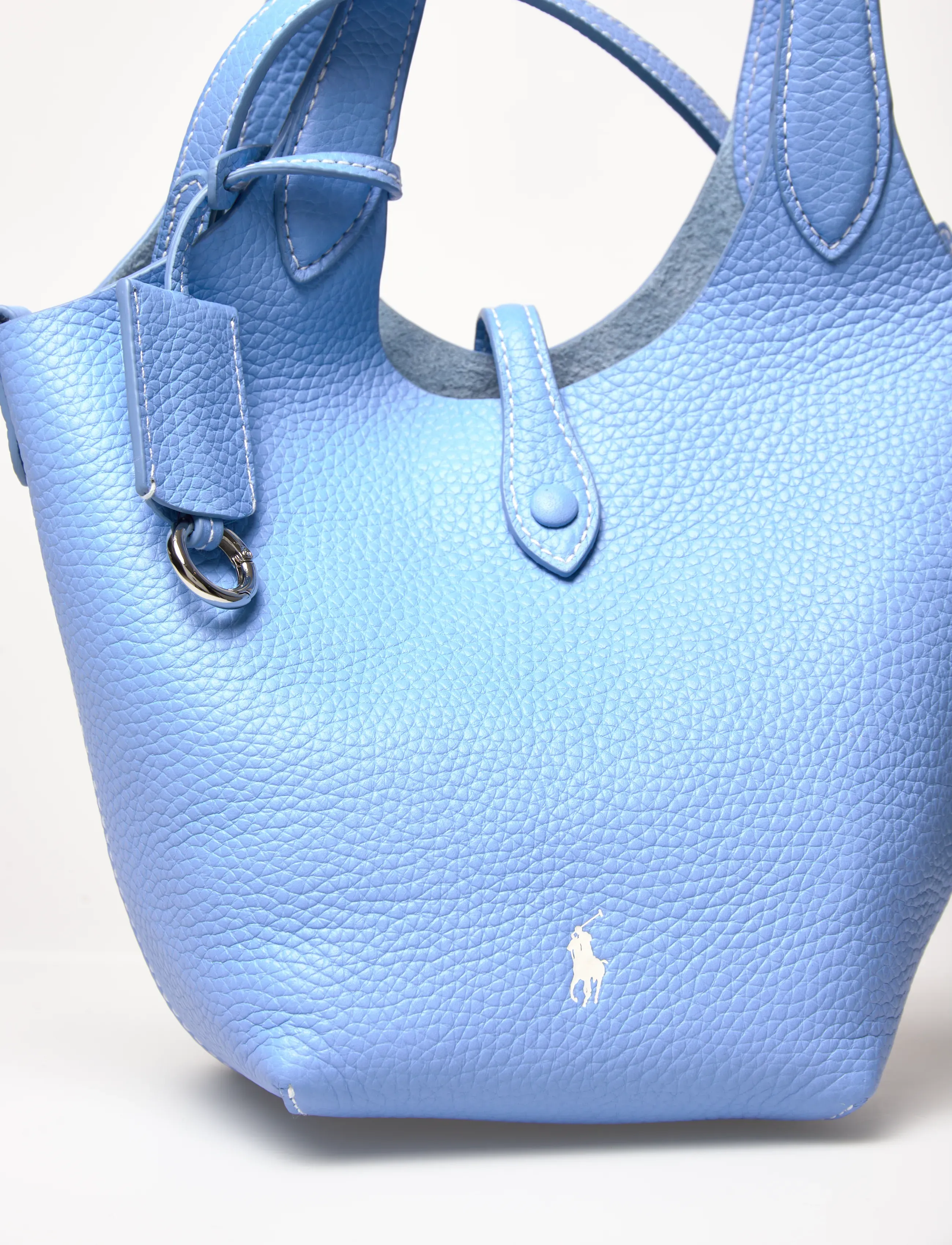 Polo Ralph Lauren - Polo Play Leather Small Tote & Crossbody - tote bags - baby blue - 4