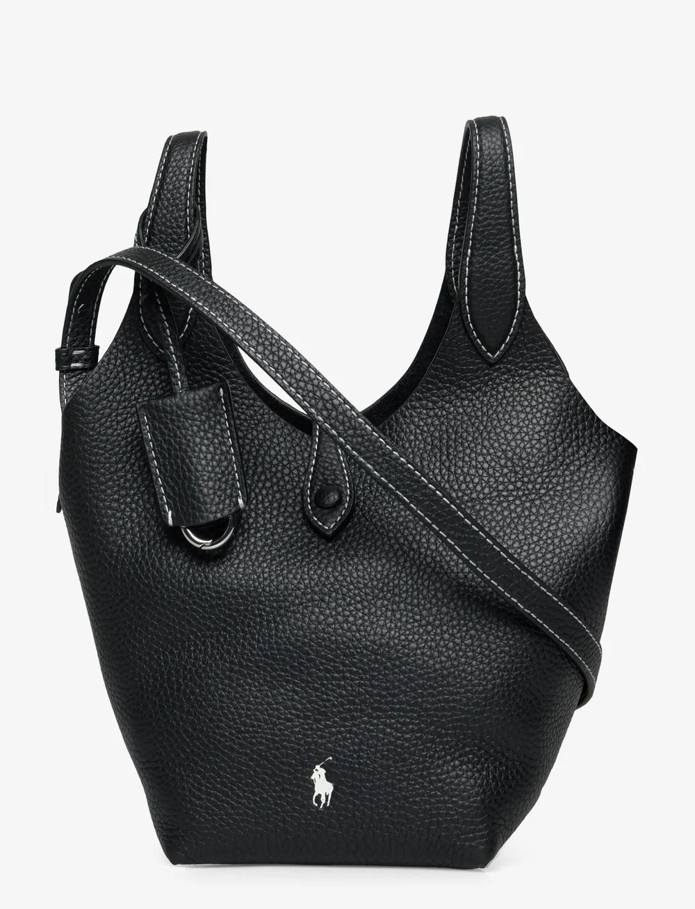 Polo Ralph Lauren - Polo Play Leather Small Tote & Crossbody - umhängetaschen - black - 0