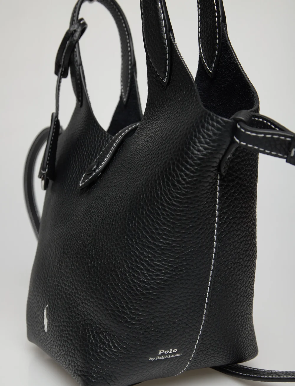 Polo Ralph Lauren - Polo Play Leather Small Tote & Crossbody - umhängetaschen - black - 3