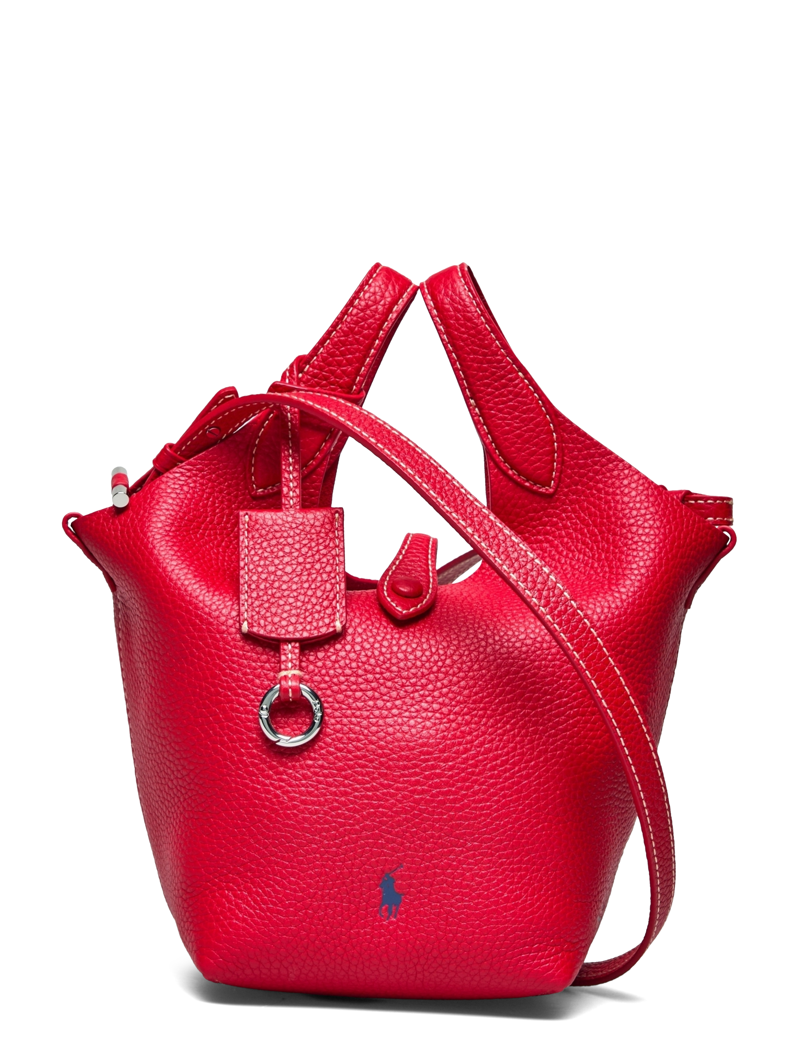 Polo Ralph Lauren Polo Play Leather Small Tote & Crossbody - Schoudertassen - CHERRY / red