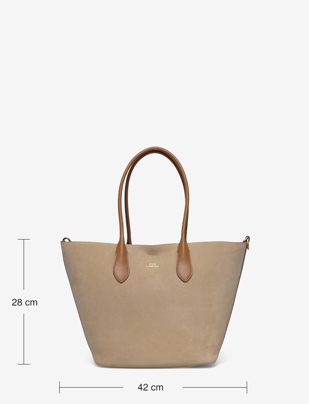 Polo Ralph Lauren - Calfskin Suede Medium Bellport Tote - cashew /tan - 3