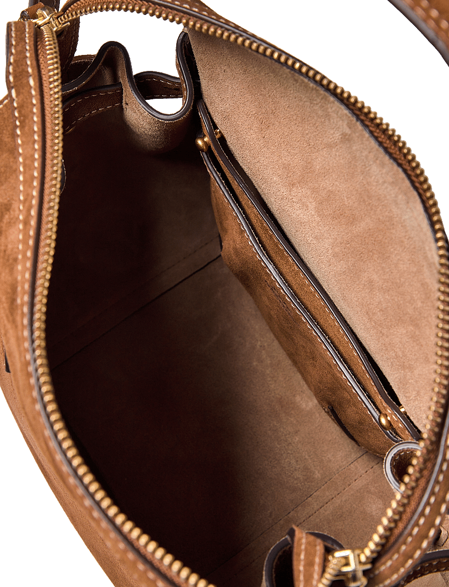 Polo Ralph Lauren - SUEDE/LEATHER-P ID SM STH-STL-SMA - sacs a main - cinnamon/cuoio - 4