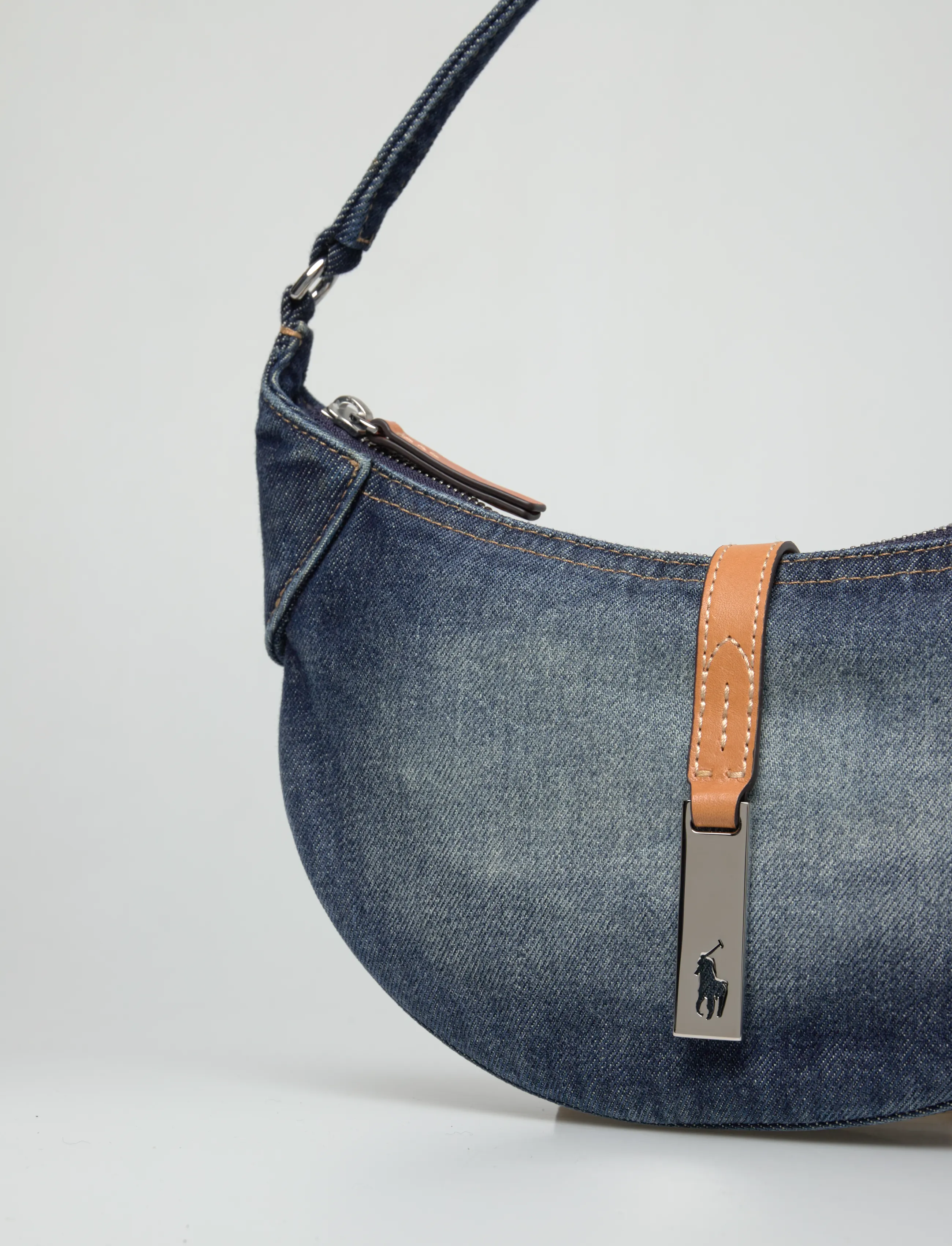 Polo Ralph Lauren - DENIM/LEATHER-P ID MN SHDR-SBA-SMA - medium wash - 4