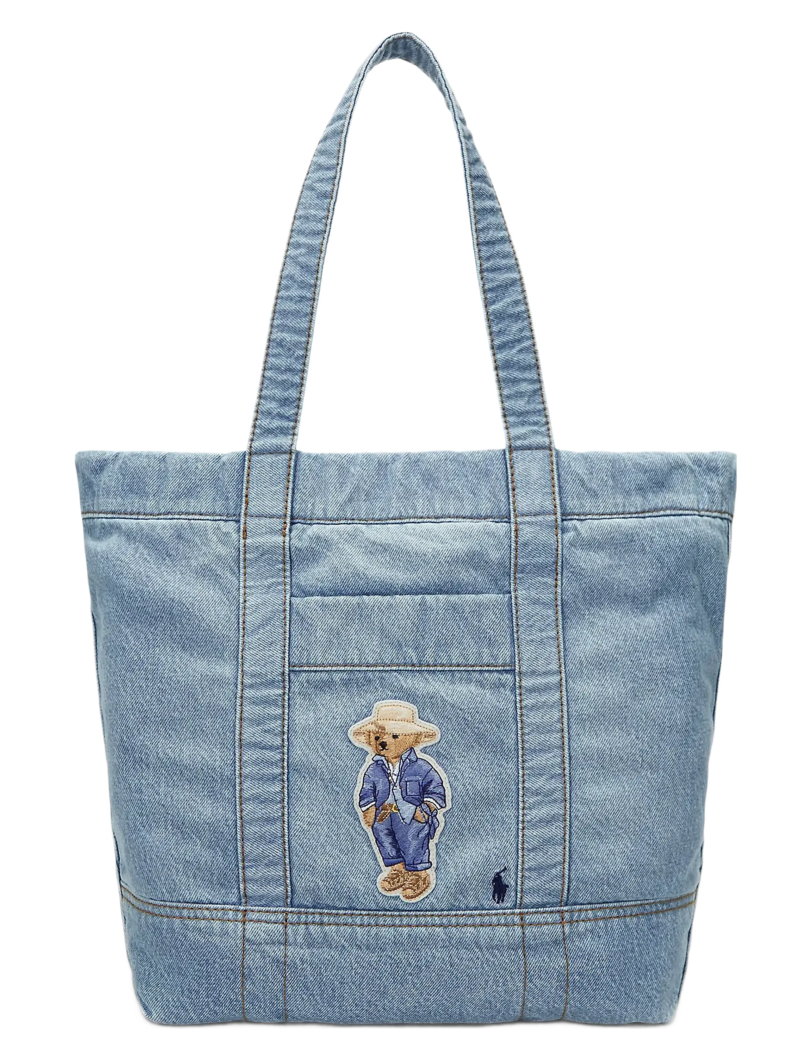 Polo Ralph Lauren - DNM TRVLR BEAR-SM PP TOTE-TTE-SMA - washed denim - 1