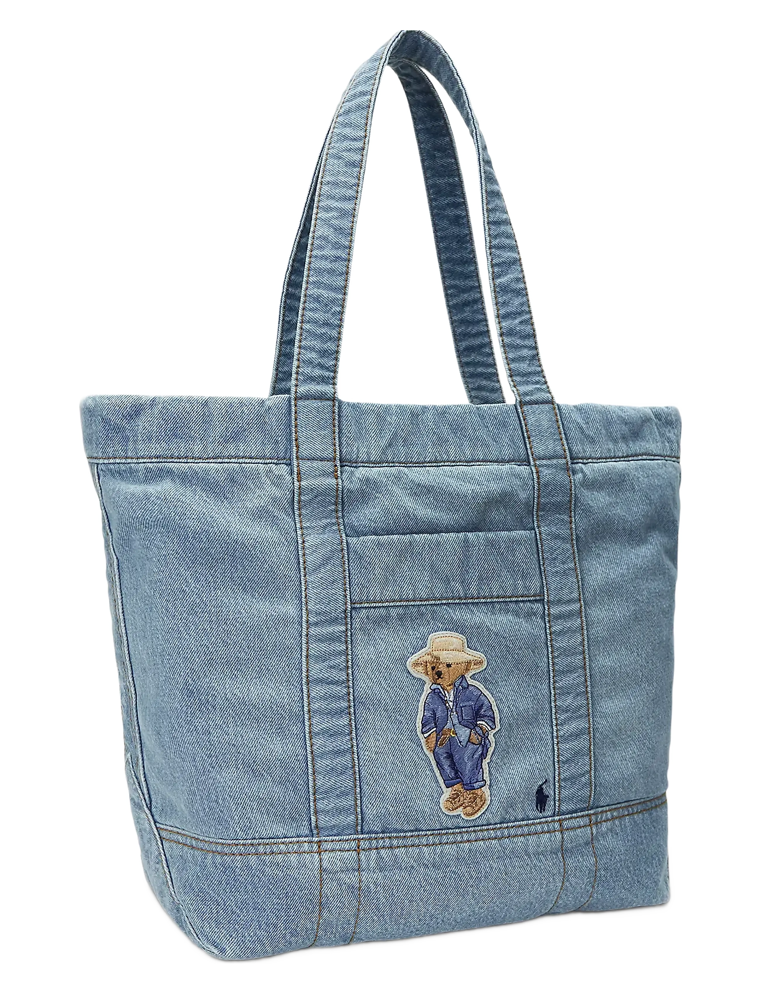 Polo Ralph Lauren - DNM TRVLR BEAR-SM PP TOTE-TTE-SMA - washed denim - 2