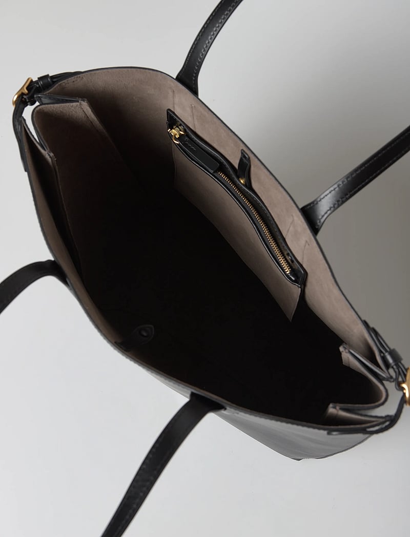 Polo Ralph Lauren - Bellport Leather North-South Tote - tote bags - black - 5