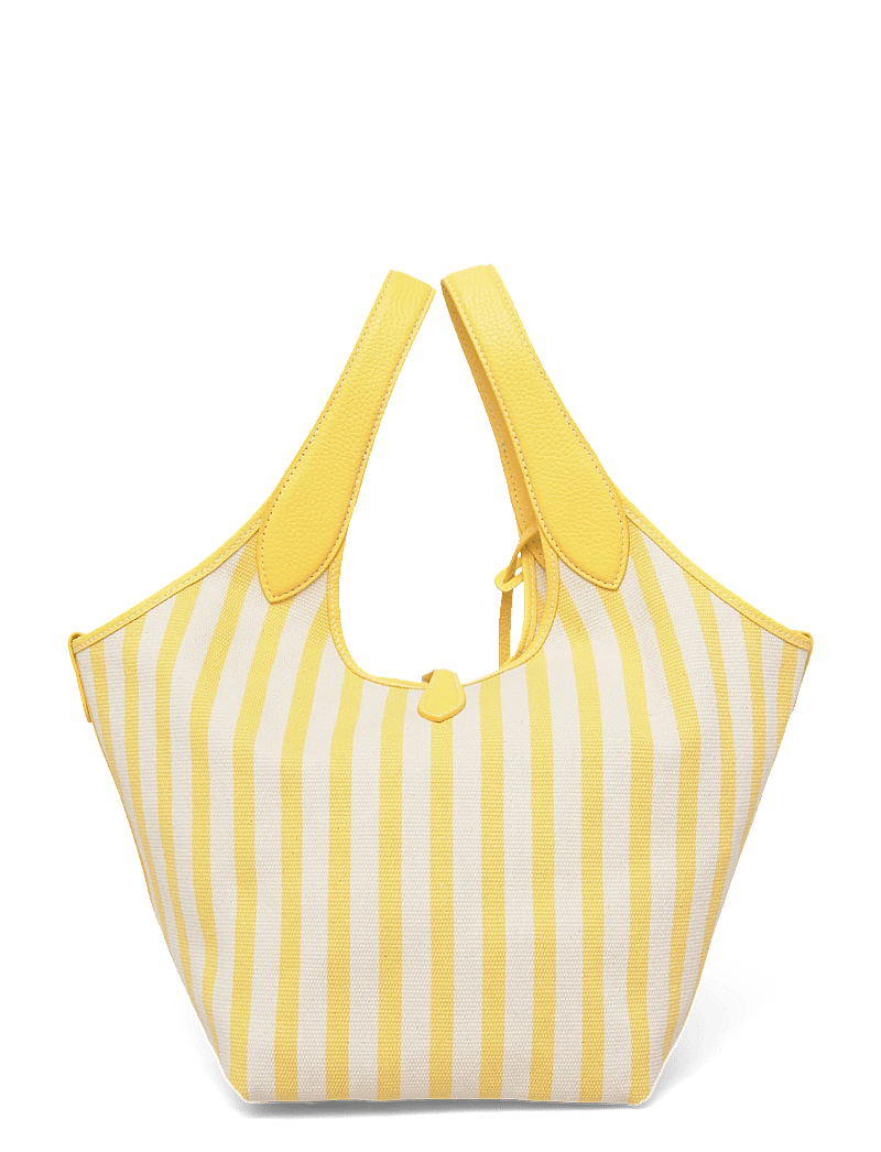 Polo Ralph Lauren - Polo Play Striped Canvas Tote - shoppingväskor - collegiate yellow - 1