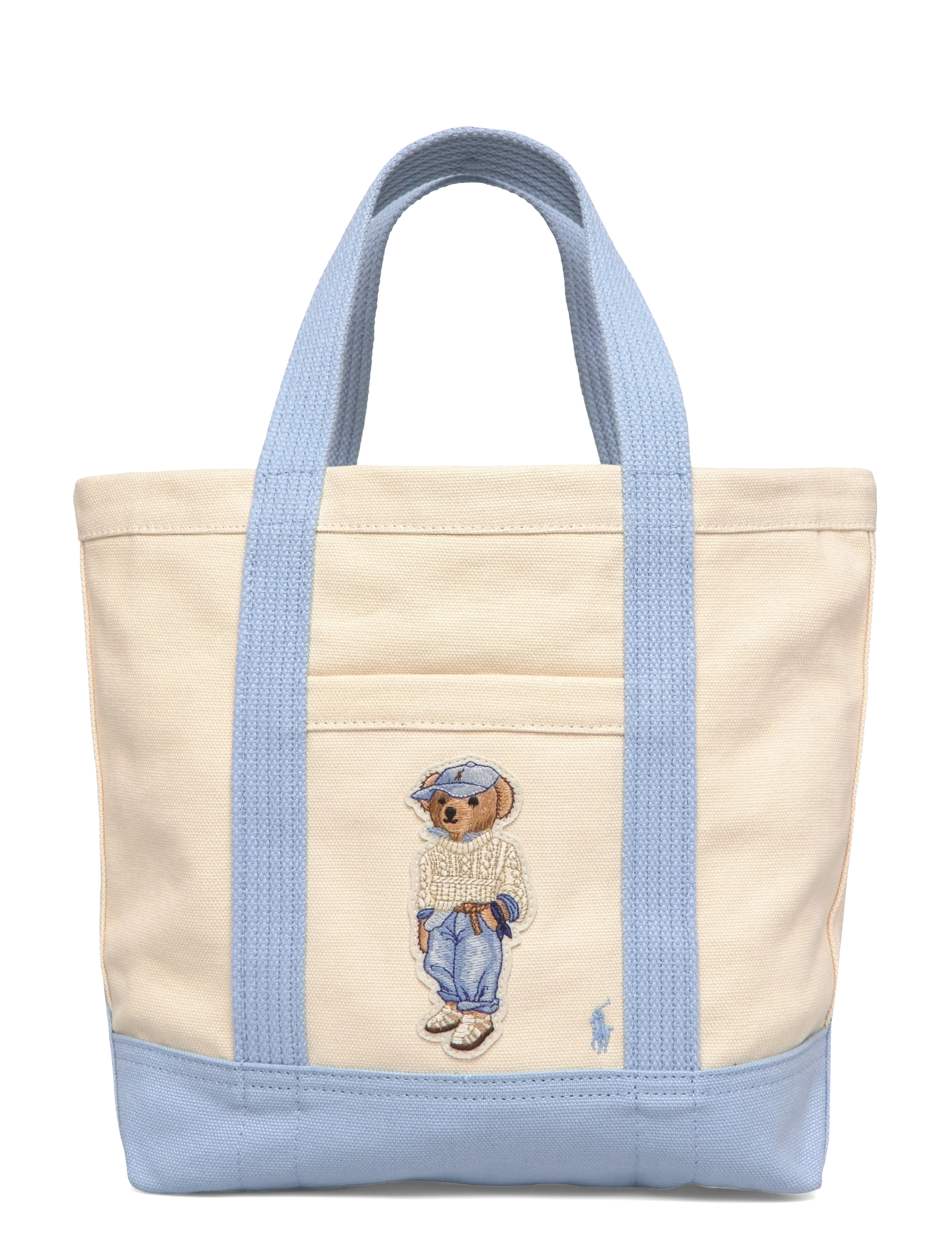 Polo Ralph Lauren - CNVS ERAN CBLE BEAR-SM PP TOTE-TTE- - ecru/ carolina bl - 1