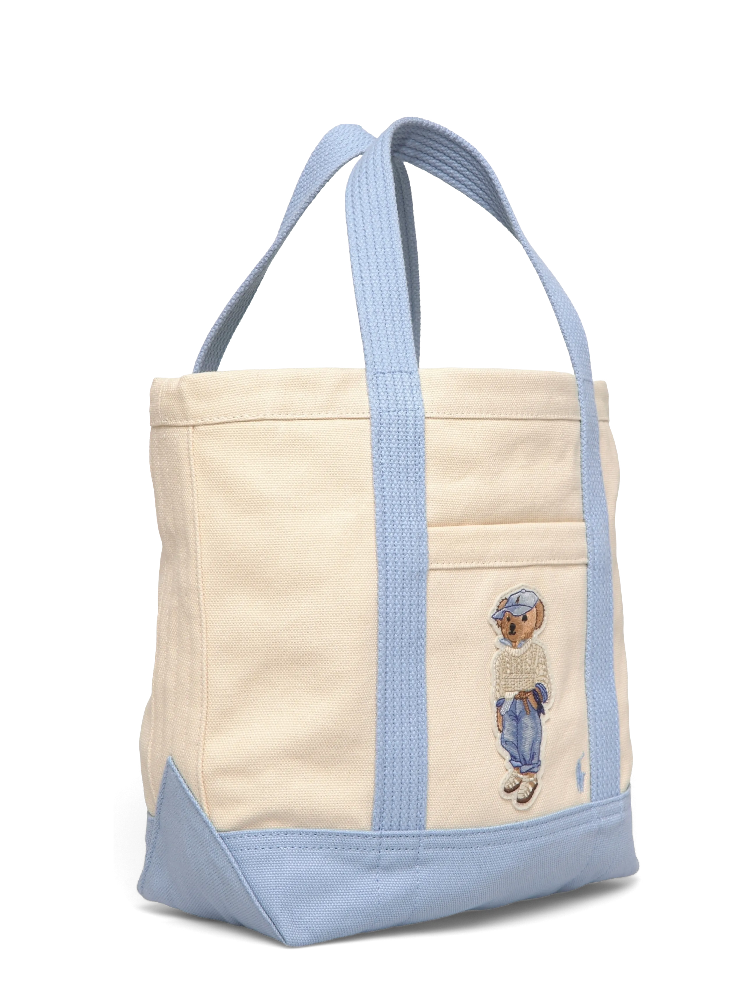 Polo Ralph Lauren - CNVS ERAN CBLE BEAR-SM PP TOTE-TTE- - ecru/ carolina bl - 3
