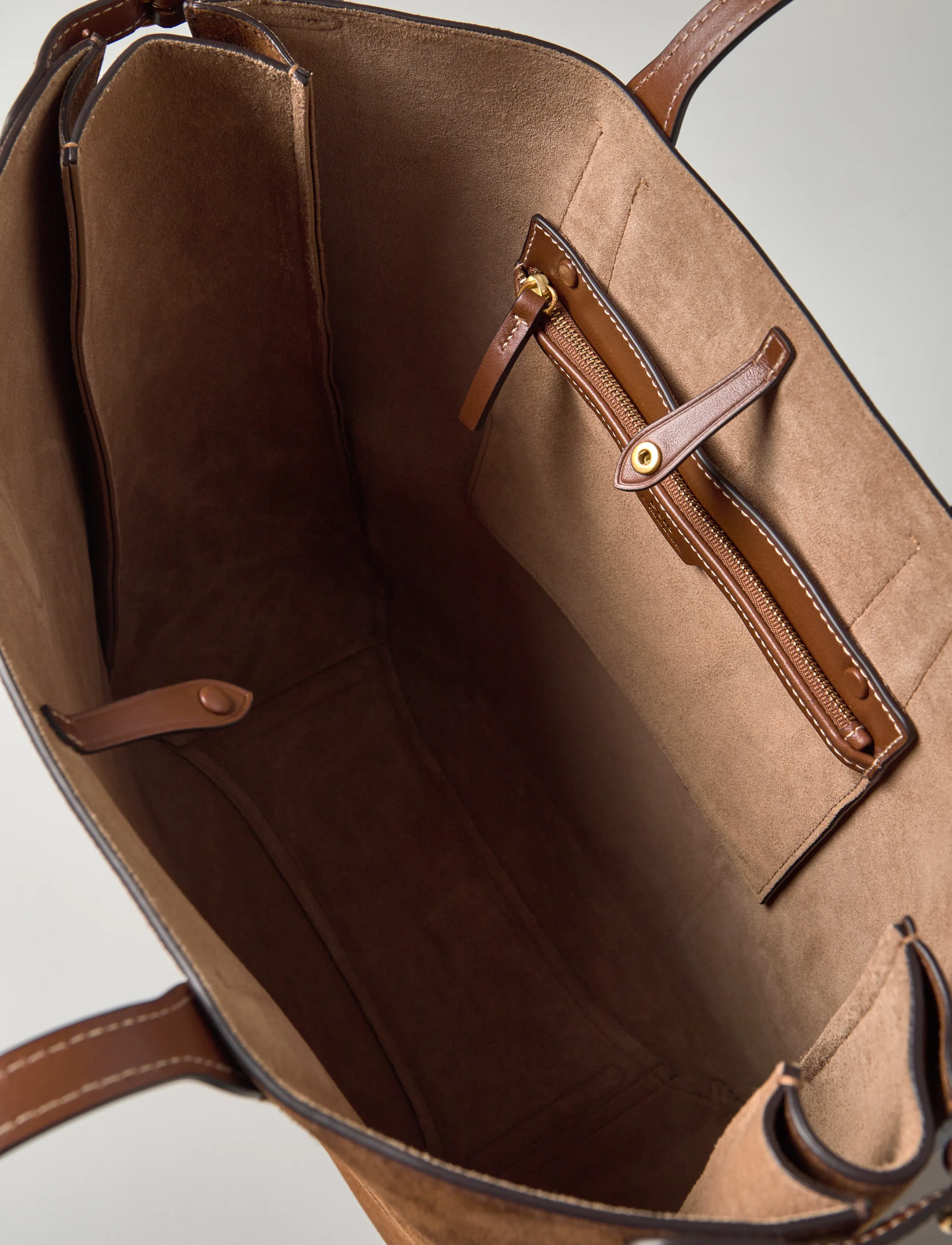 Polo Ralph Lauren - Bellport Suede North-South Tote - cinnamon/cuoio - 5