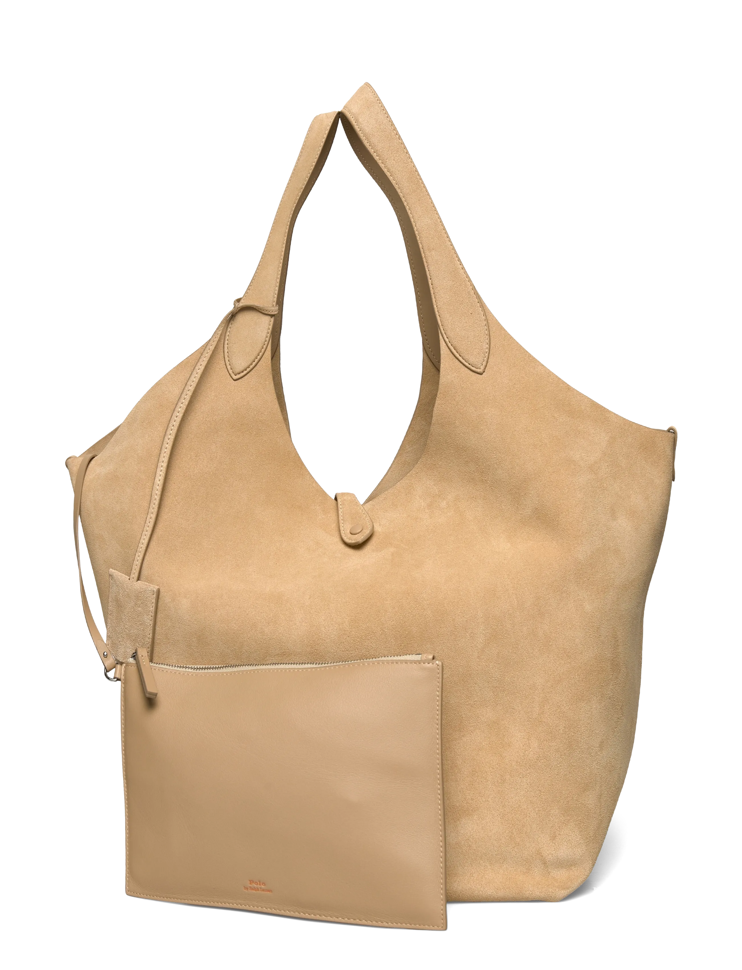 Polo Ralph Lauren Polo Play Suede Large Tote - Designers - CASHEW / beige